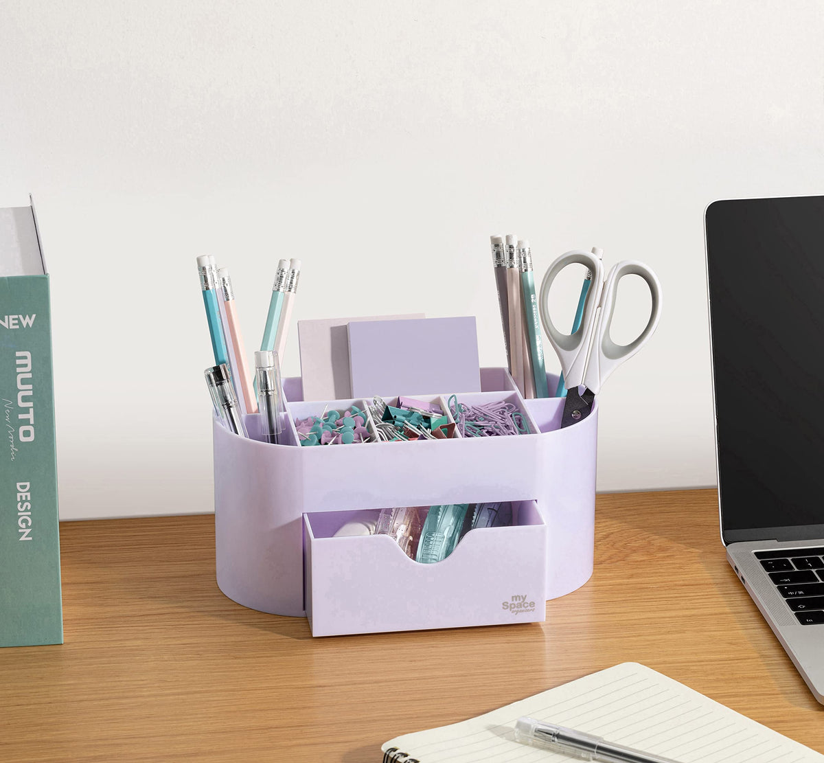My Space Organizers Lavender Desk Organizer for Office Supplies and Desk Accessories - Pen Holder