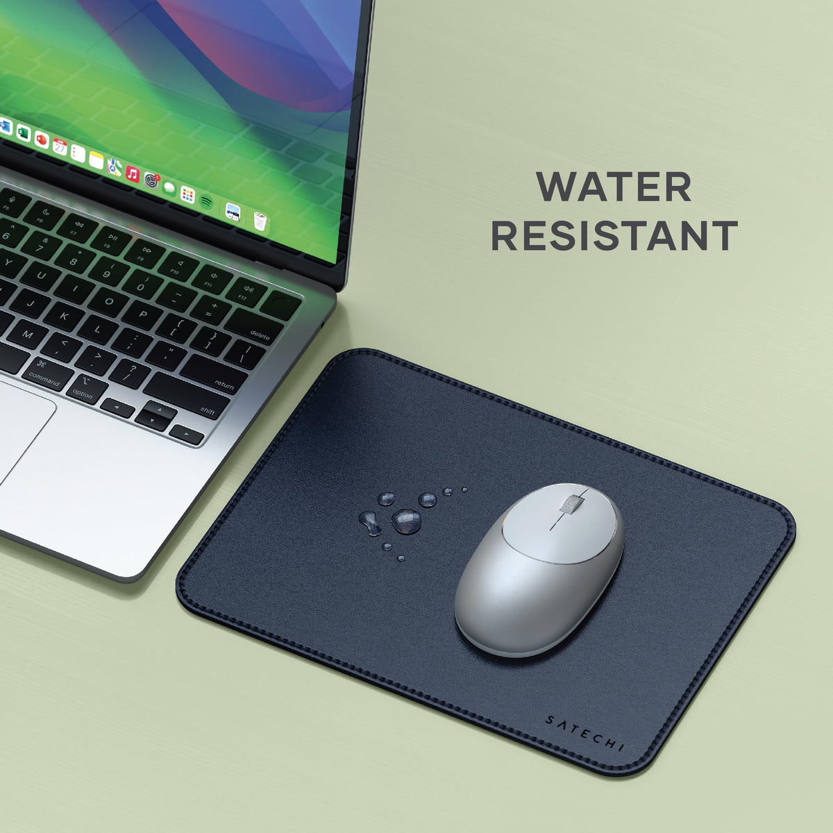 Satechi Vegan-Leather Mouse Pad, Reversible Design, Ergonomic, Blue