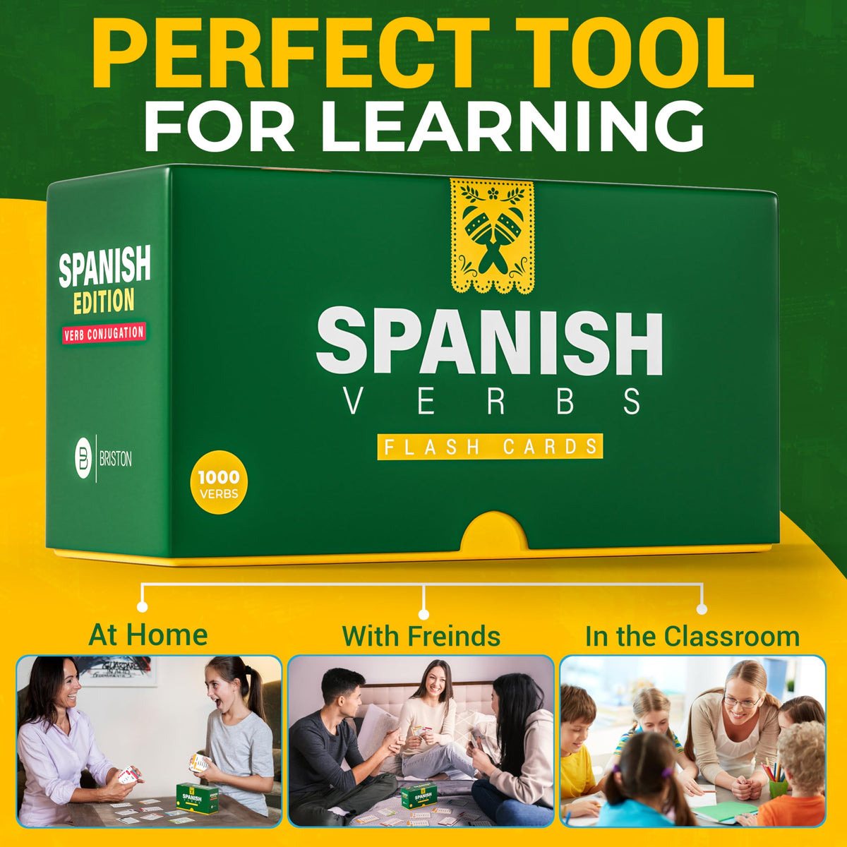 Spanish Verb Conjugation Flash Cards – 1,000 Verbs, 9 Tenses for Study