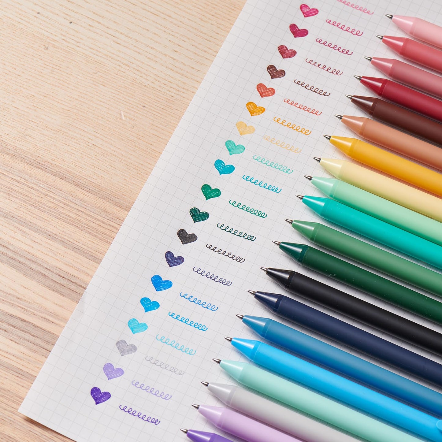 Kaco PURE Colored Gel Pens 20 Pieces Assorted Color Ink 0.5mm Fine Point