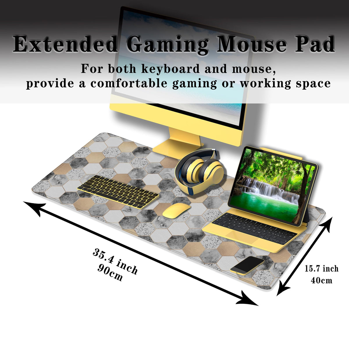 Samgula XXL Mouse Pad Desk Mat Large Gaming Mouse Pads Computer Mats 900X400 Mousepad Non-Slip
