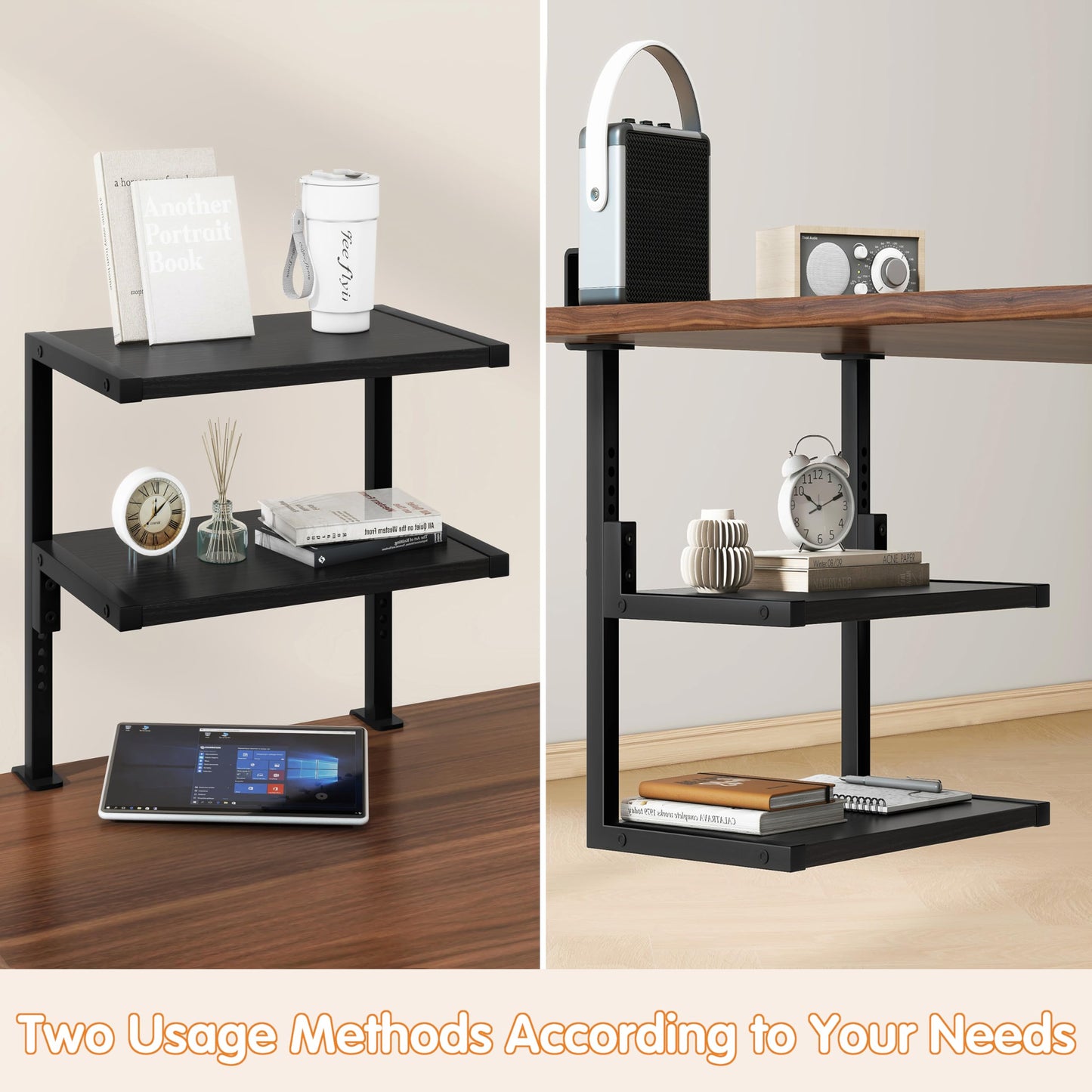 IBUYKE Clamp on Desk Organizer Shelf,Desk Extender Shelves UTMZ007B