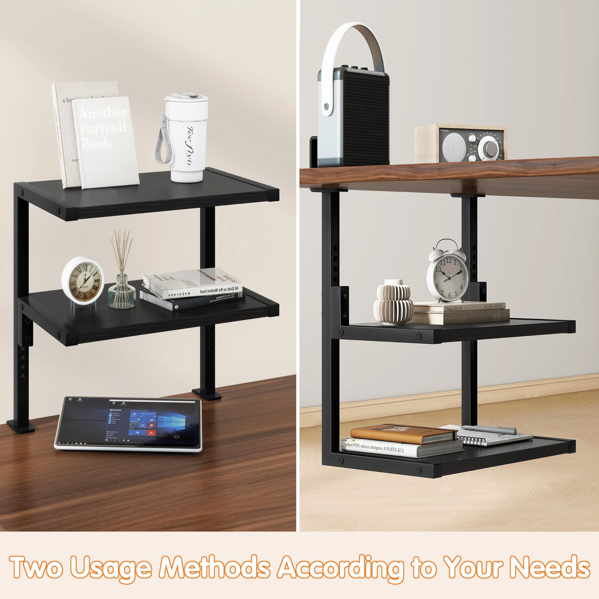 IBUYKE Clamp on Desk Organizer Shelf,Desk Extender Shelves UTMZ007B