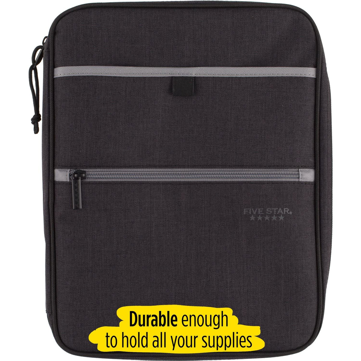 Five Star Zipper Binder, 1 Inch 3-Ring Binder with Round Rings, Carry-All with Pockets and 4-Tab
