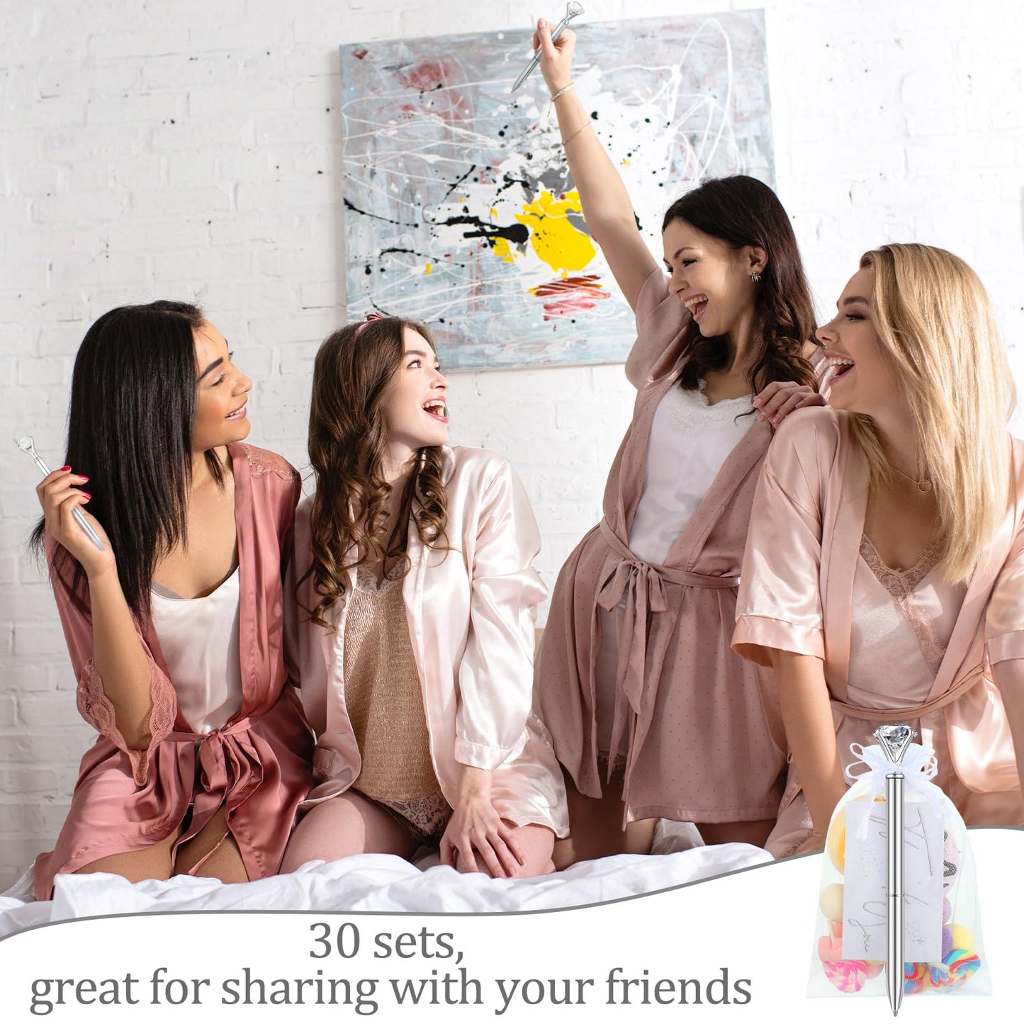 Yeaqee 91 Pcs Bridal Shower Pens Set, Silver, White, Classic Style