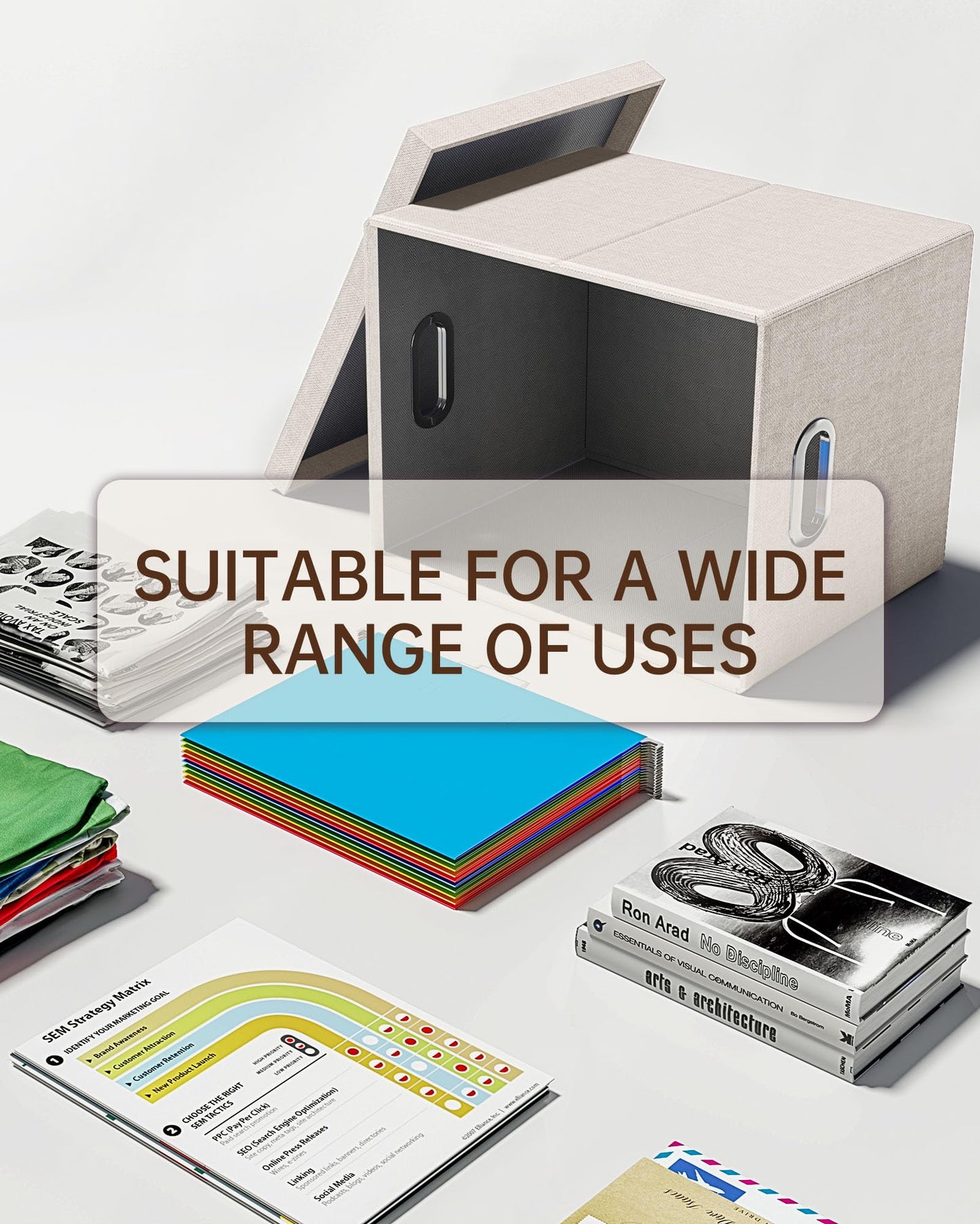 Oterri 2 Pack File Storage Organizer, Document Organizer, Portable File Box with Lid, Fit for