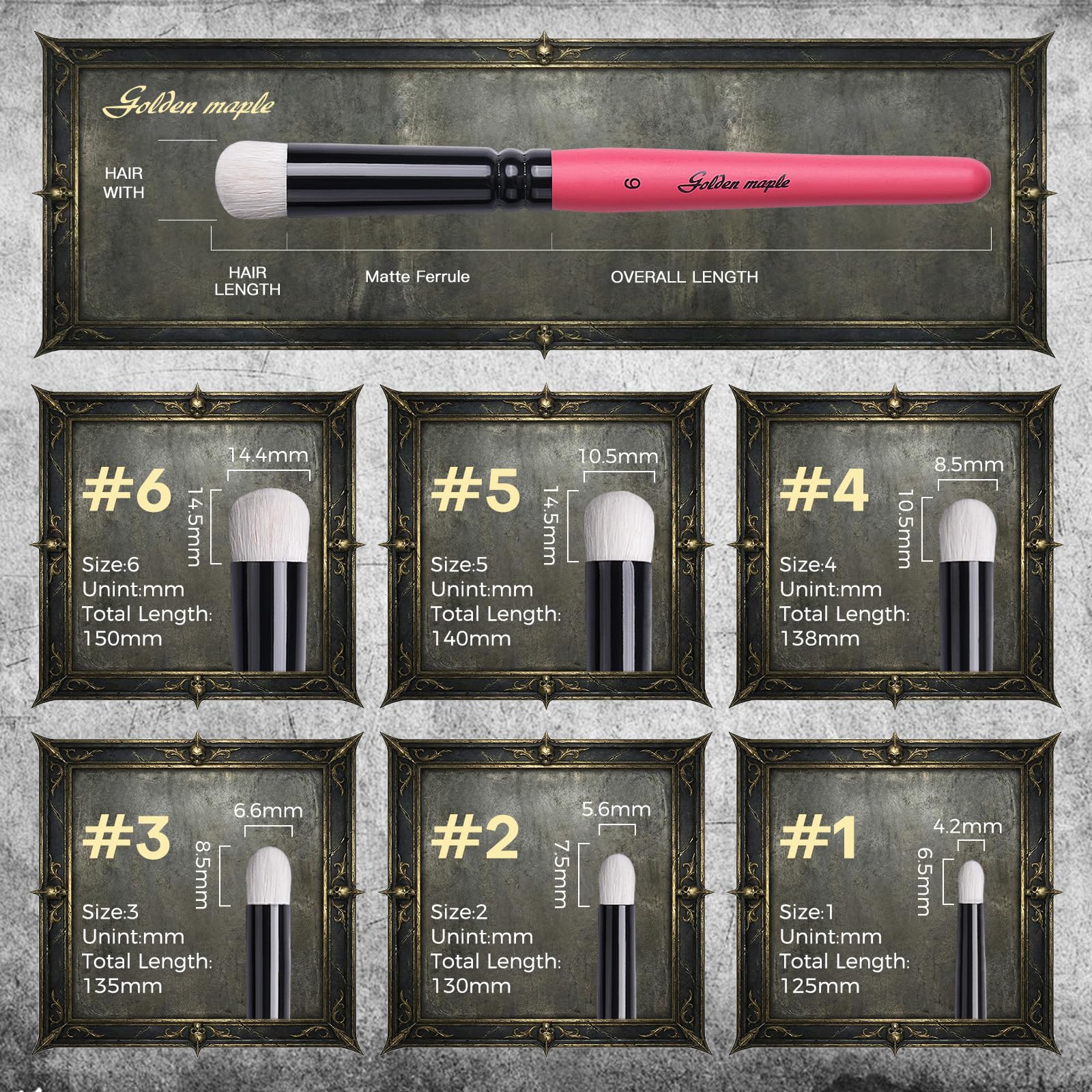 Golden Maple Dry Brush Miniature Painting Drybrush Set - 6PC Professional Modellers Miniature Paint