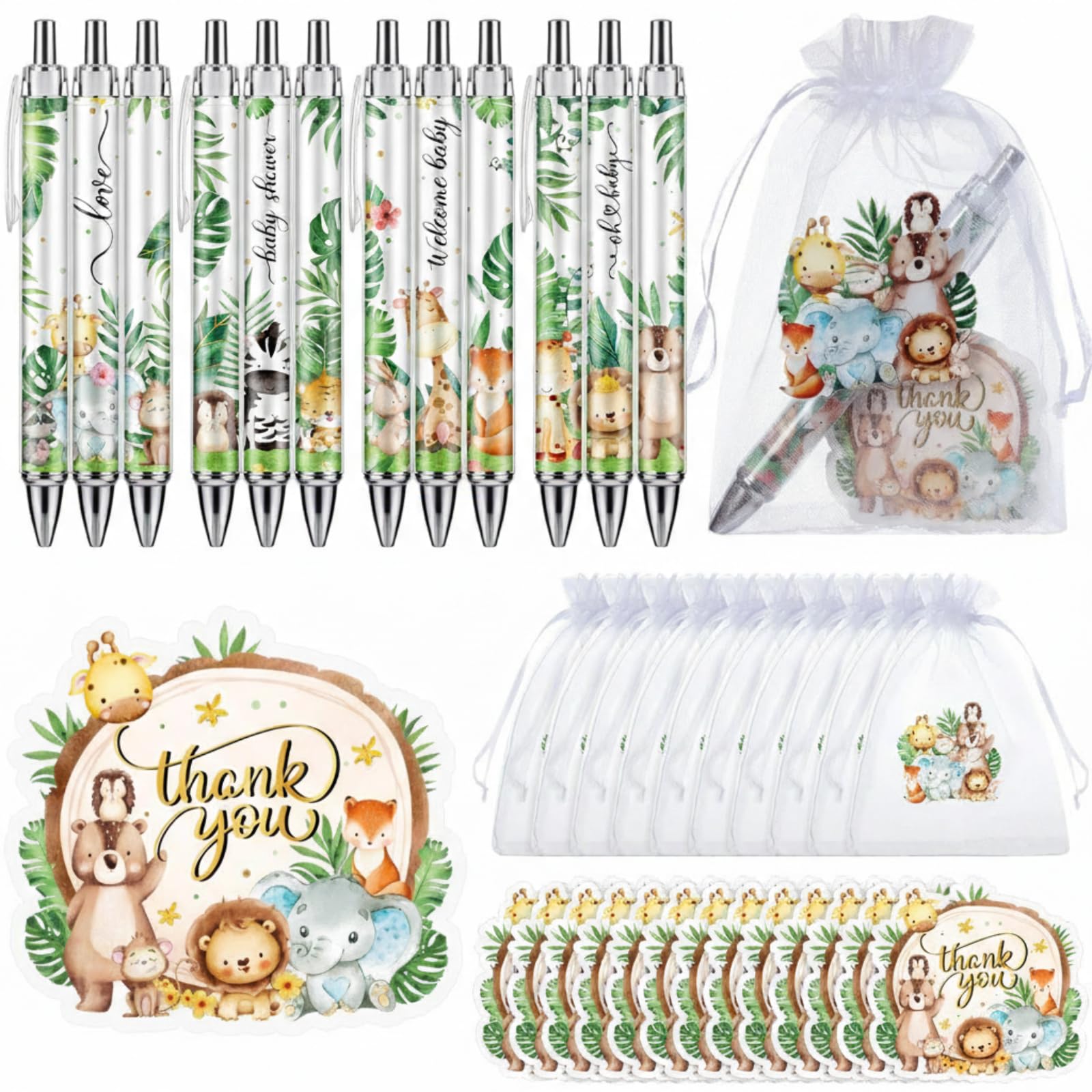 50 Sets Baby Shower Favors for Guests, Baby Shower Gifts (Jungle Animal)