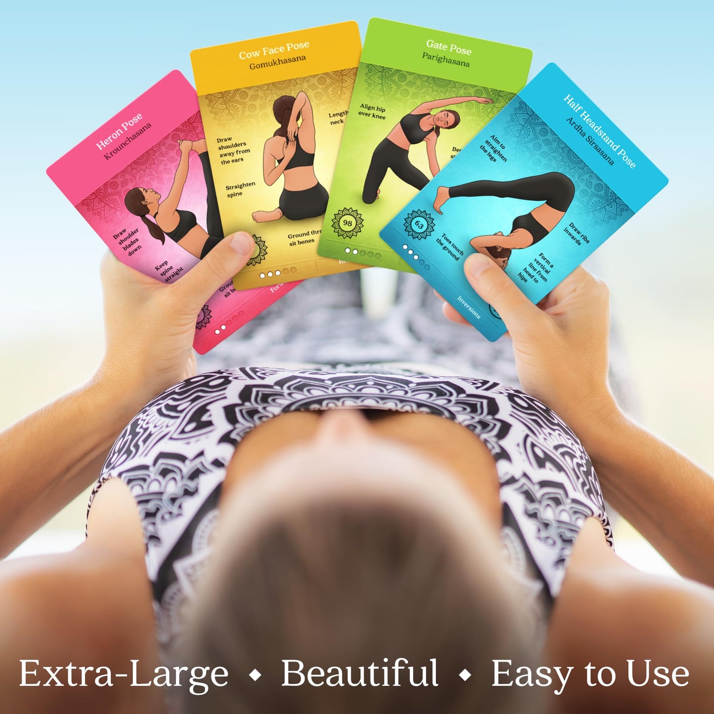 Asana Moon Premium Yoga Cards – Deck with Over 120 Yoga Poses – Yoga Sequencing Deck with Yoga Cues