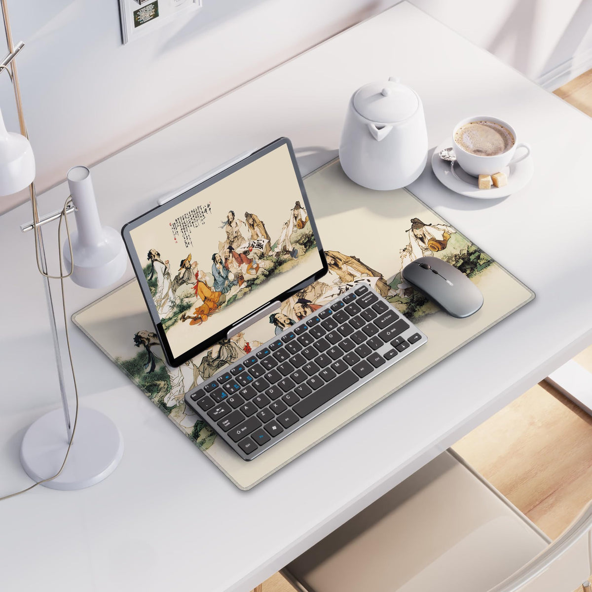 LL-COEUR XXL Landscape Gaming Mouse Pad Computer Keyboard Mat Office Desk Pad (Eight Immortals