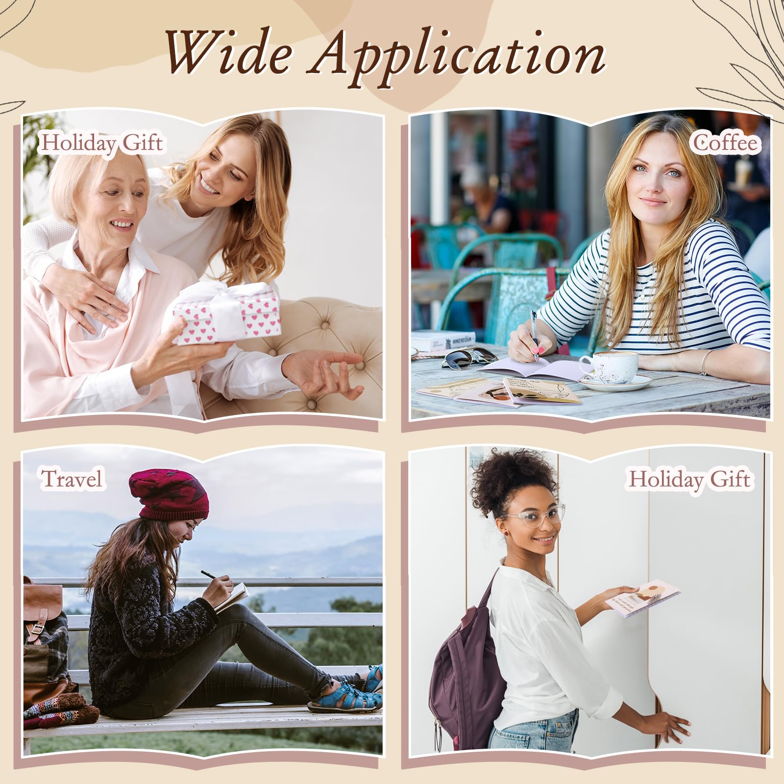 Mooliwe 48 Pcs Affirmation Notebooks Pens Bulk Gifts, Gratitude,Boho