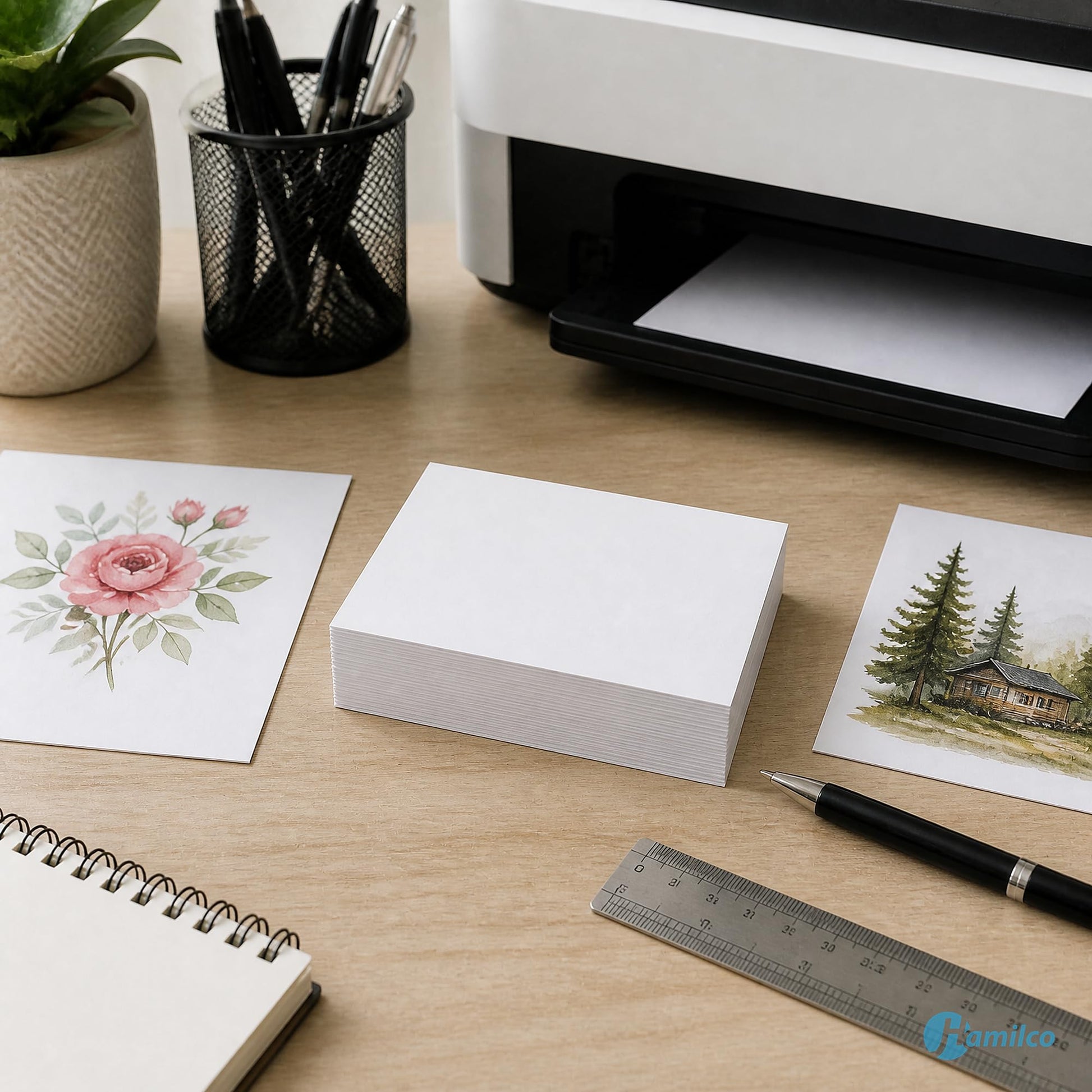 Hamilco White 80lb Cover Heavy 5x7 Index Cards & Recipe Cards (100PK)