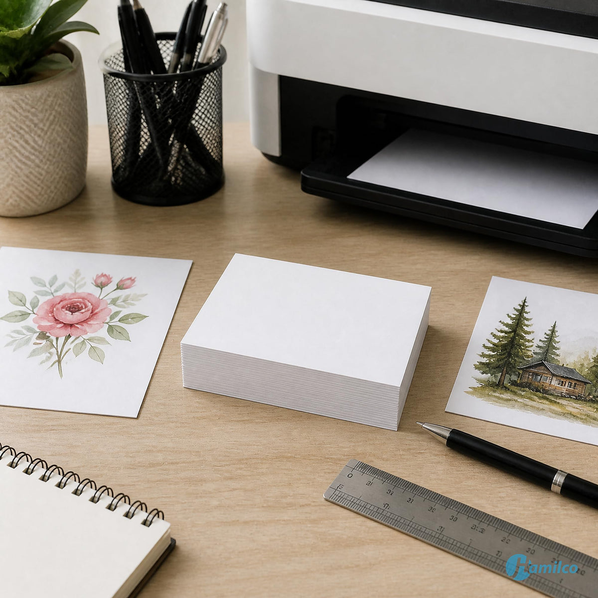 Hamilco White 100lb Cover Heavy 4x6 Cardstock for Postcards (100PK)