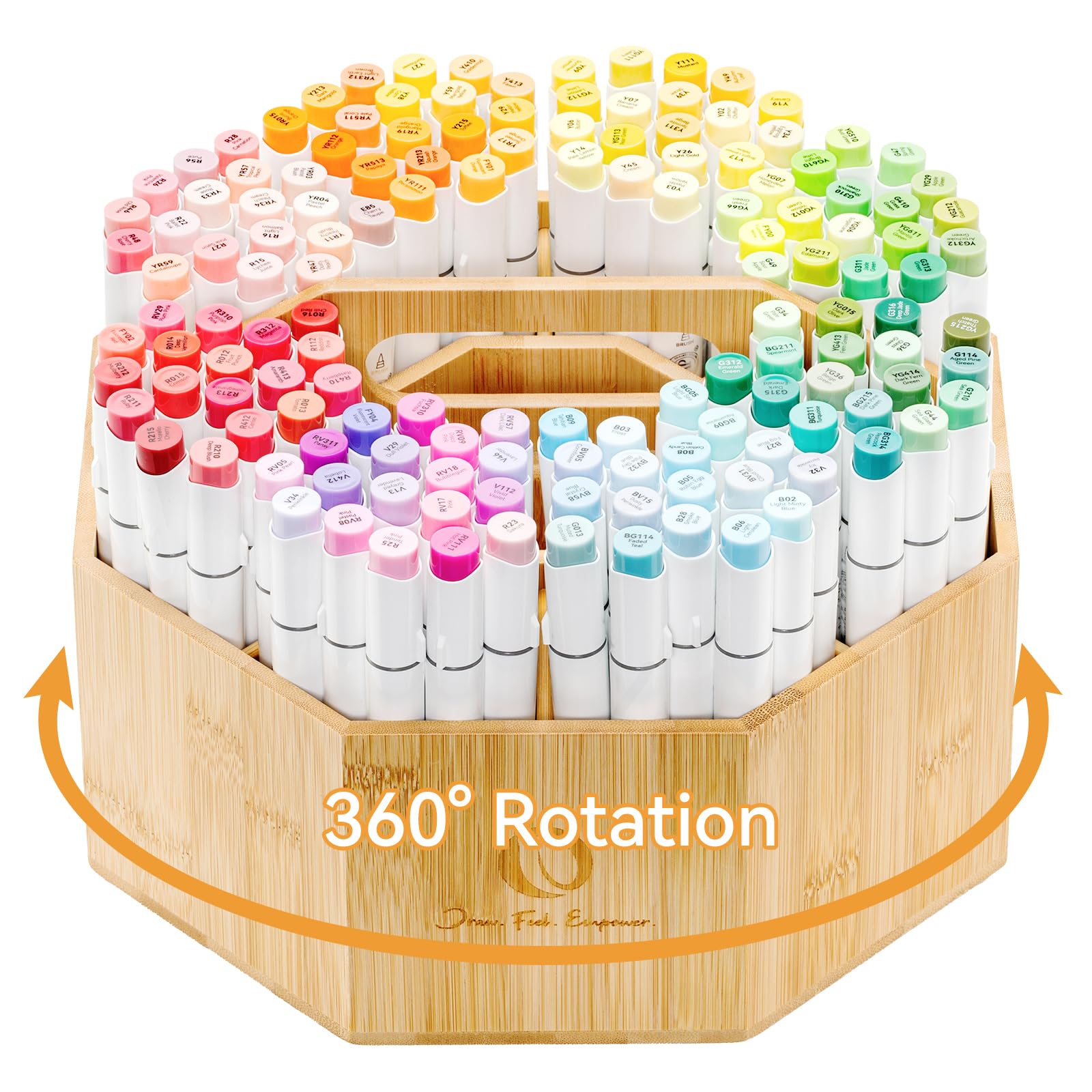 Ohuhu 360° Rotating Marker Organizer Holds 162 Honolulu & B Oahu Markers
