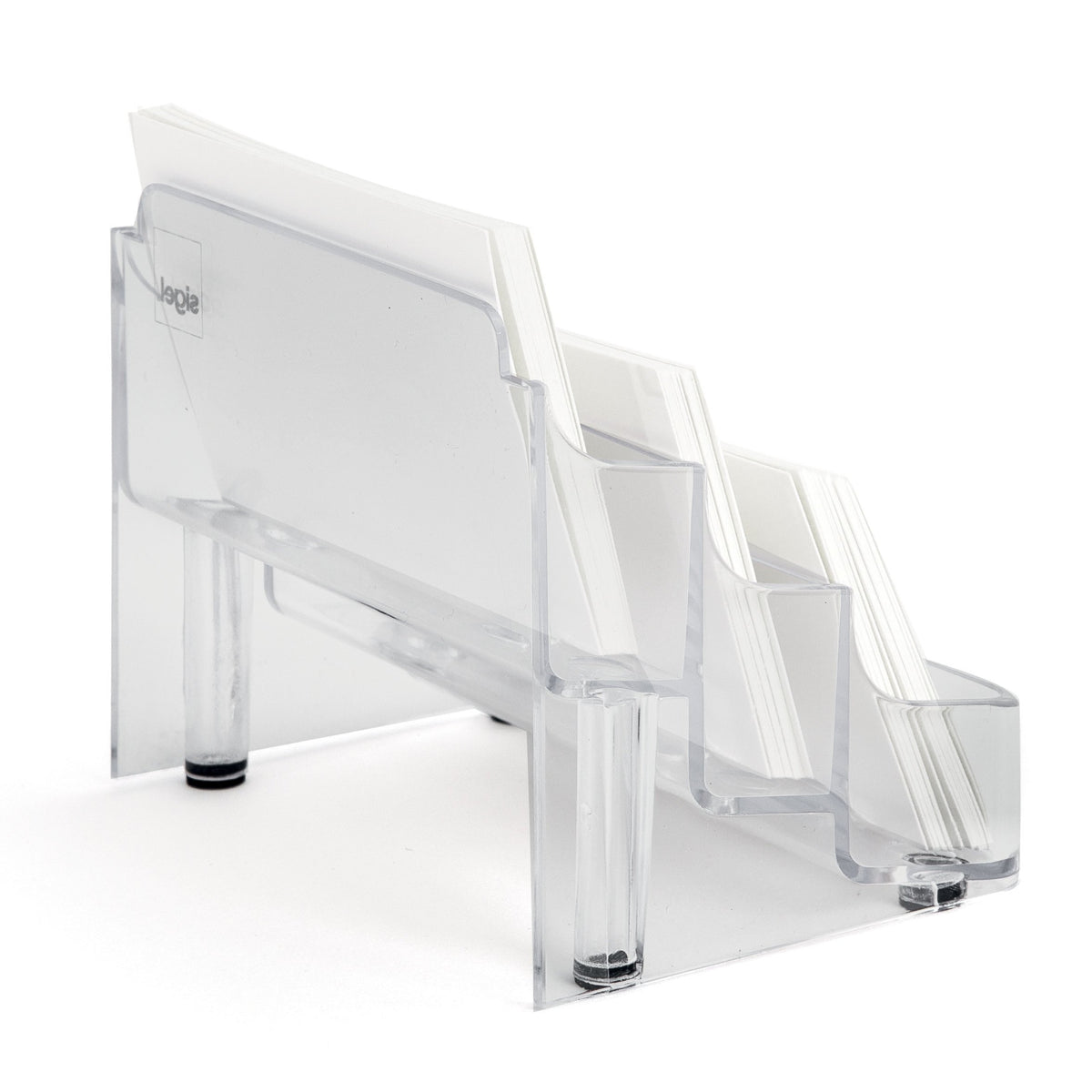 Sigel VA130 Business Card Display Stand, Clear, for up to 210 Cards (max. 3.7 x 3.35 inches)