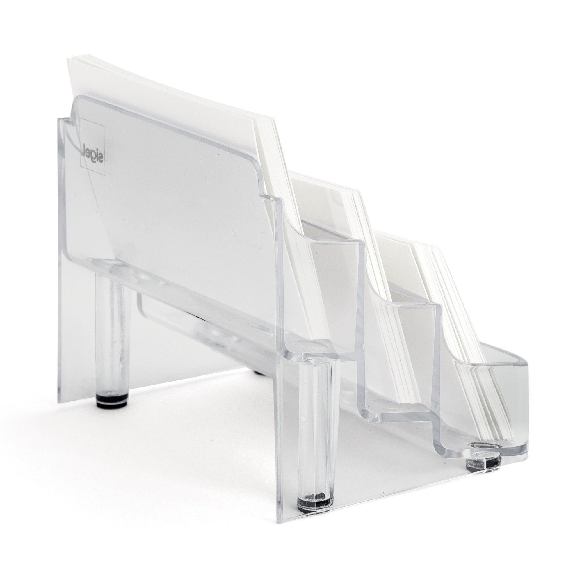 Sigel VA130 Business Card Display Stand, Clear, for up to 210 Cards (max. 3.7 x 3.35 inches)