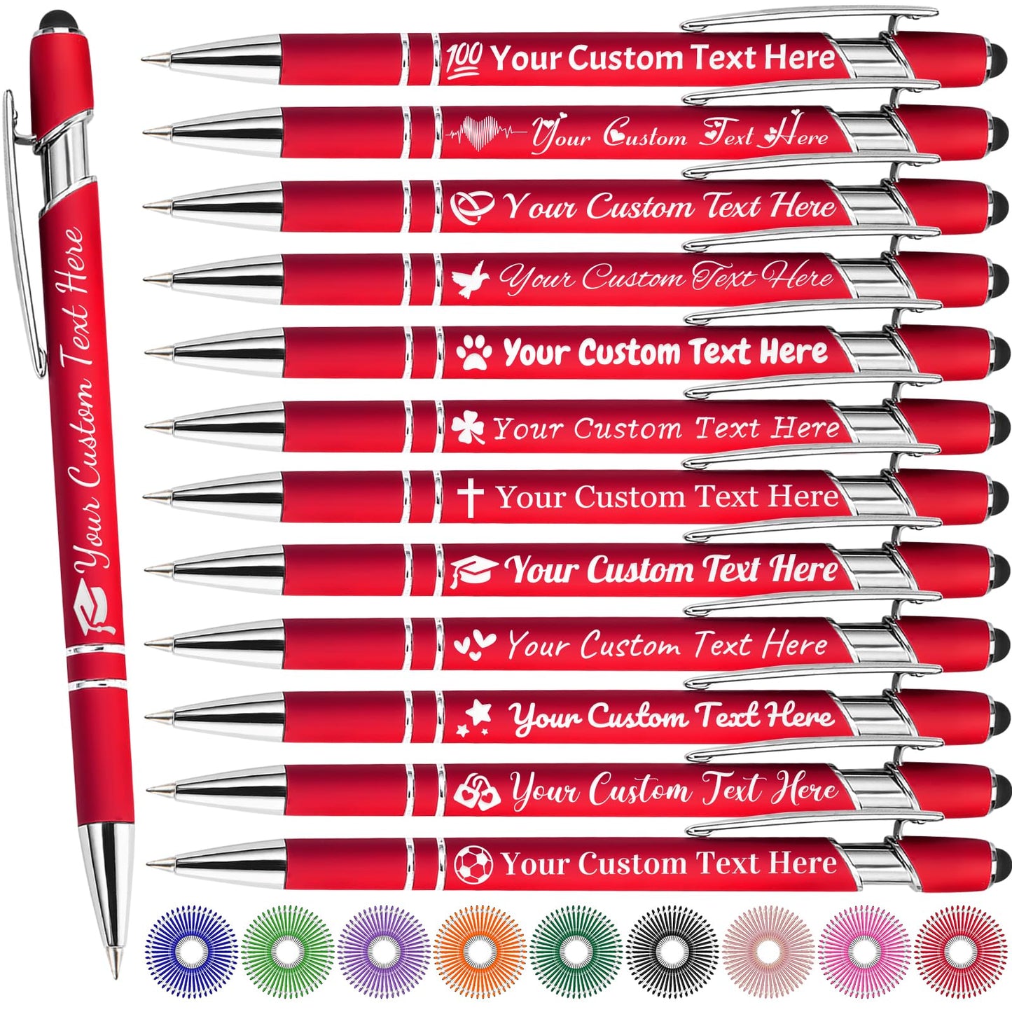 MaWeeTn Personalized Pens with Name, Custom Pen Customized, 0.5 mm Engraved Ballpoint Pens Bulk