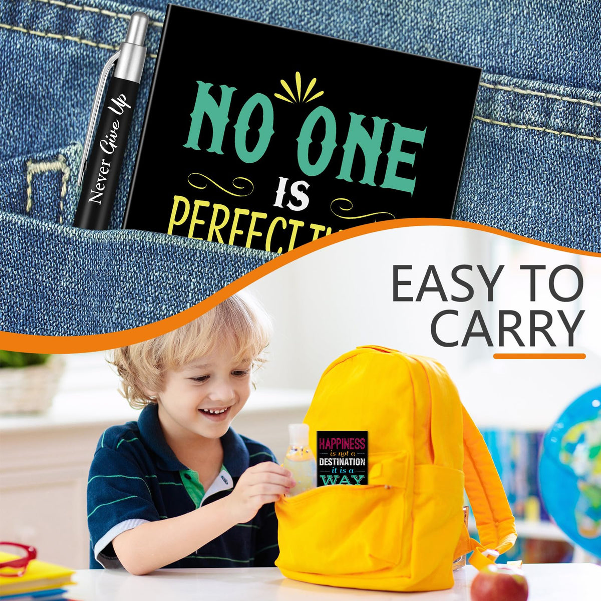 Yeaqee 72 Pcs Motivational Pen Notepad Gifts Bulk Set, Inspirational