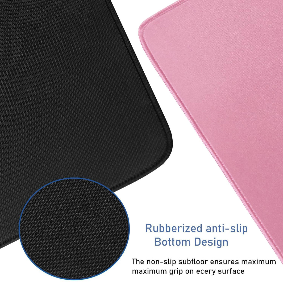 Large Mouse Pad with Stitched Edges, Durable Non-Slip Natural Rubber Base