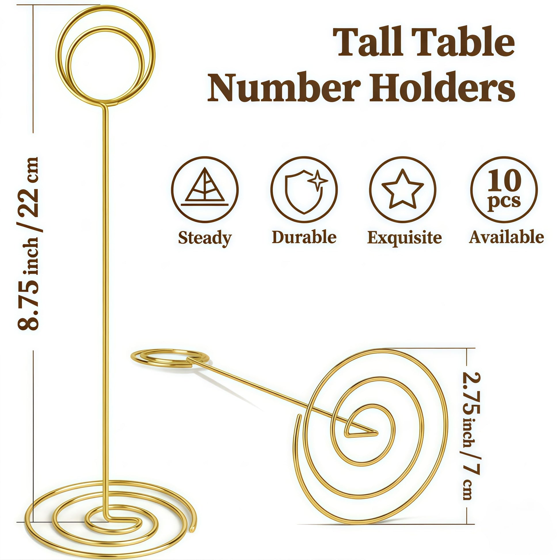 Radezon 20 Pack 8.75 inch Tall Table Number Holders Place Card Holder Table Picture Holder Wire