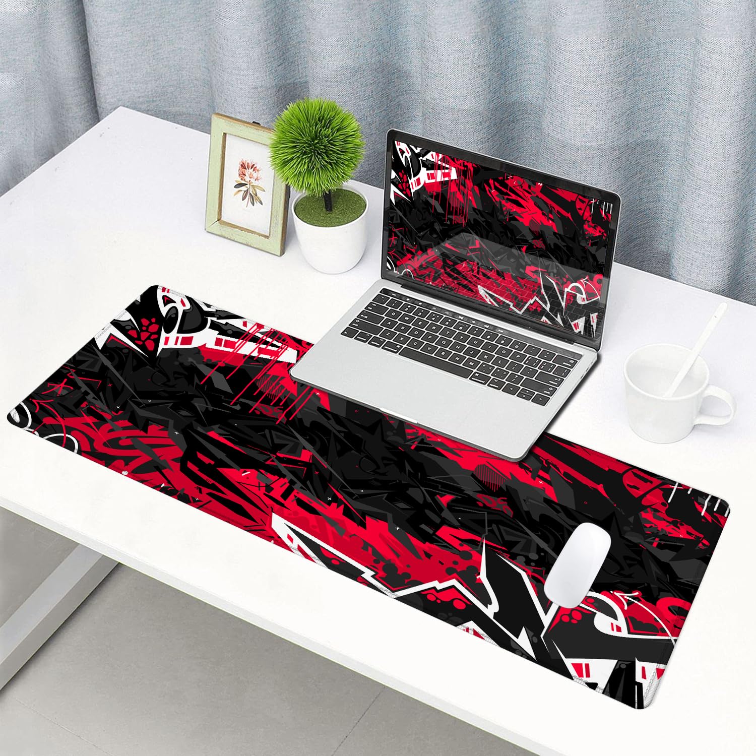 SANWUMIAN Mouse Pad Gaming, Large XXL Mouse Pads, Non-Slip Rubber Base Mousepad, Keyboard Mouse Mat