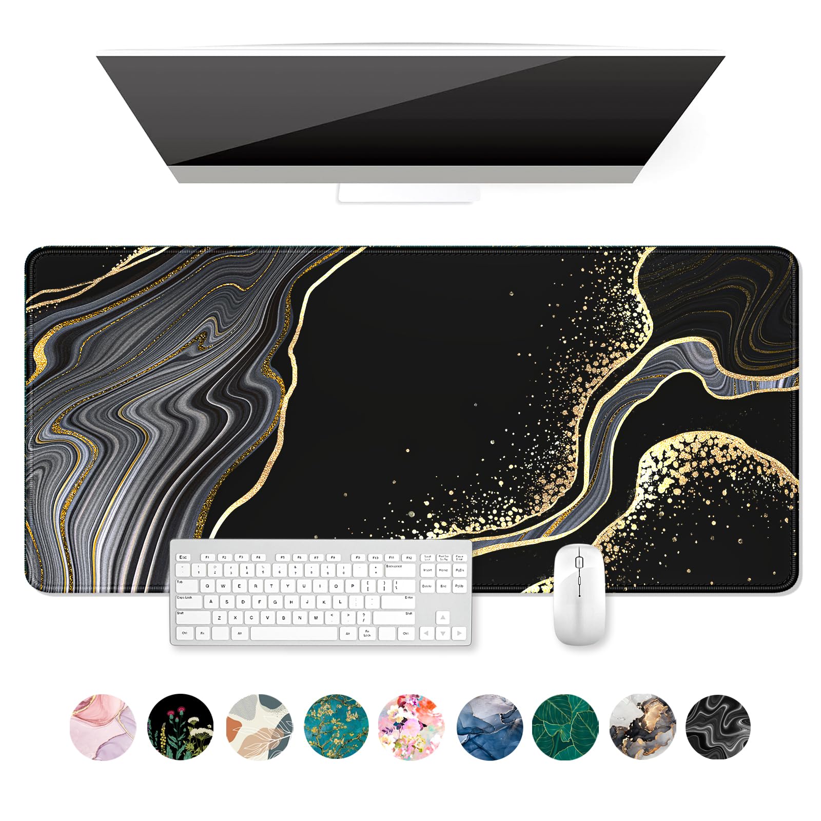 Auhoahsil Extended Mouse Pad, XXL Desk Pad Gaming Mousepad, Large Big Laptop Computer Keyboard Desk