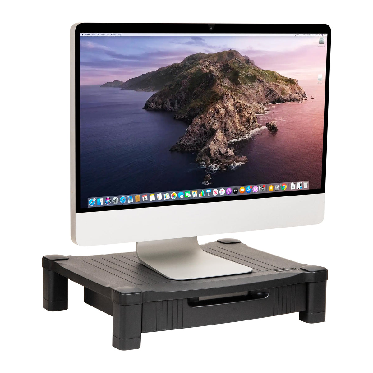 Mind Reader Monitor Stand, Storage Drawer, Desktop Organizer, Laptop Riser, Office, 17.25"L x