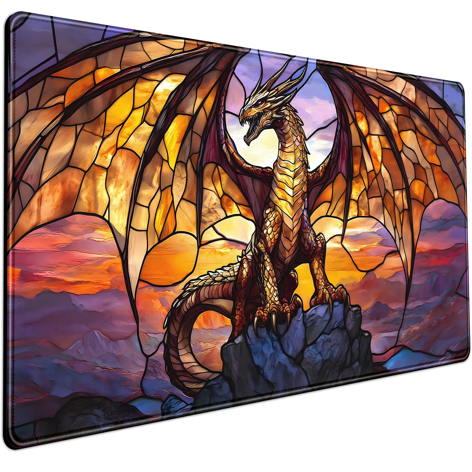 Dragon Desk Mat Large Mouse Pad XXL Extended Gaming, Gamer Gift Play Mat Desk Mousepad with
