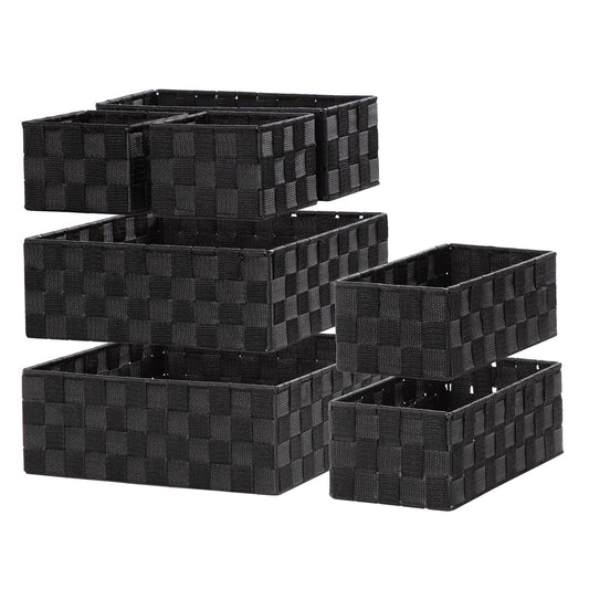 Posprica Small Baskets for Organizing(7 Set) Woven Storage for Shelves, Bathroom, Decorative Closet