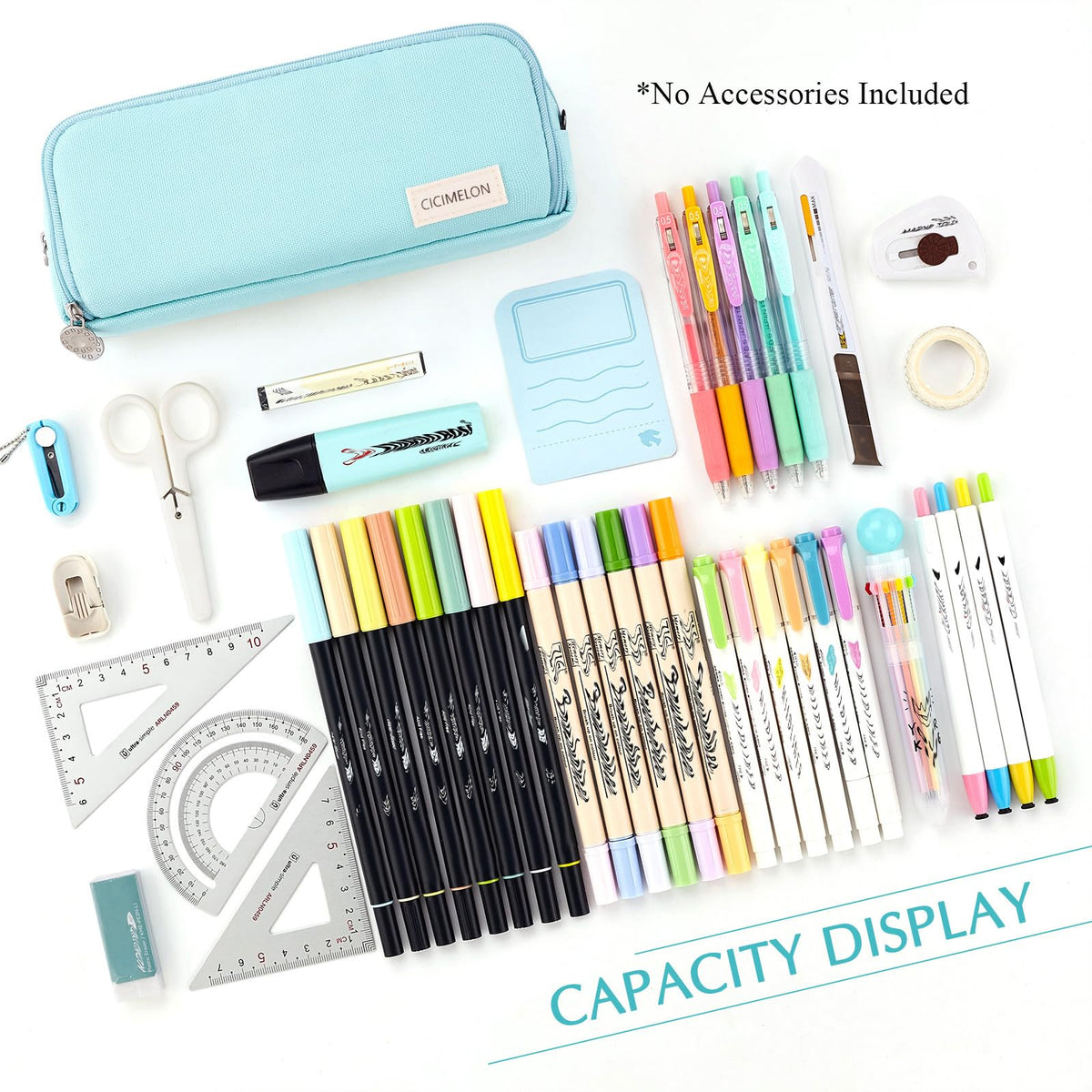 CICIMELON Pencil Case Large Capacity Pencil Pouch 3 Compartments Pencil Bag Gift for Students Girls