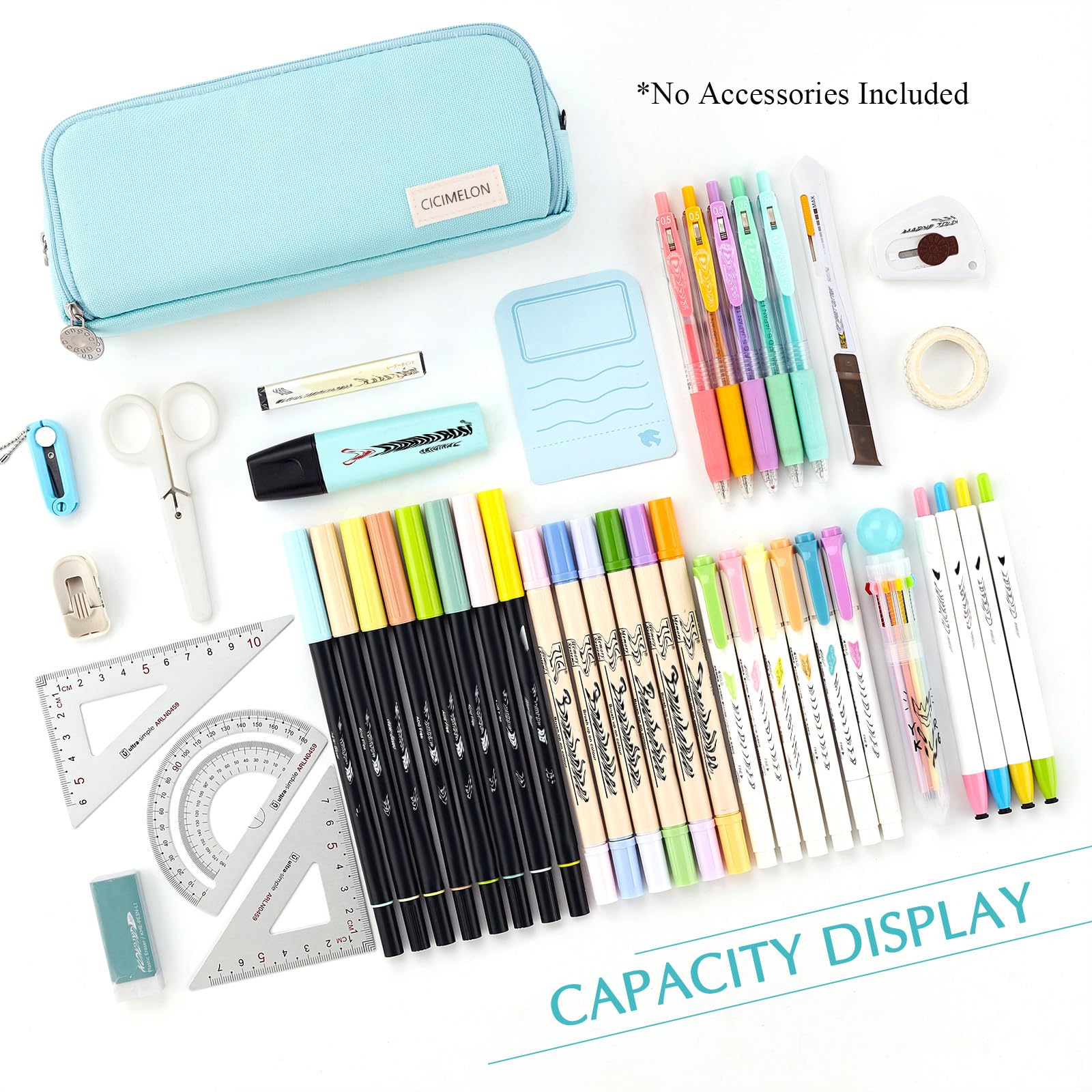 CICIMELON Pencil Case Large Capacity Pencil Pouch 3 Compartments Pencil Bag Gift for Students Girls