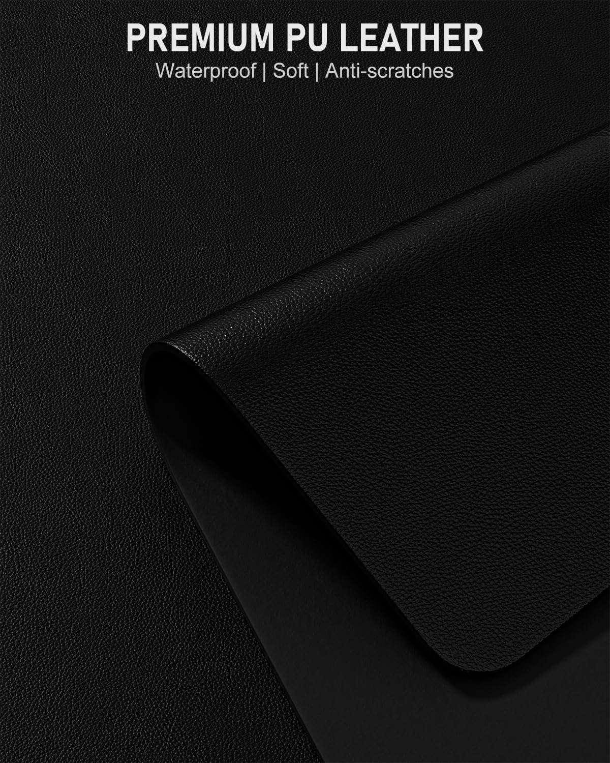 Niniubye Desk Pad, 48" x 17" PU Leather Non-Slip Desk Mat Large Mouse Pad for Desktop, Waterproof