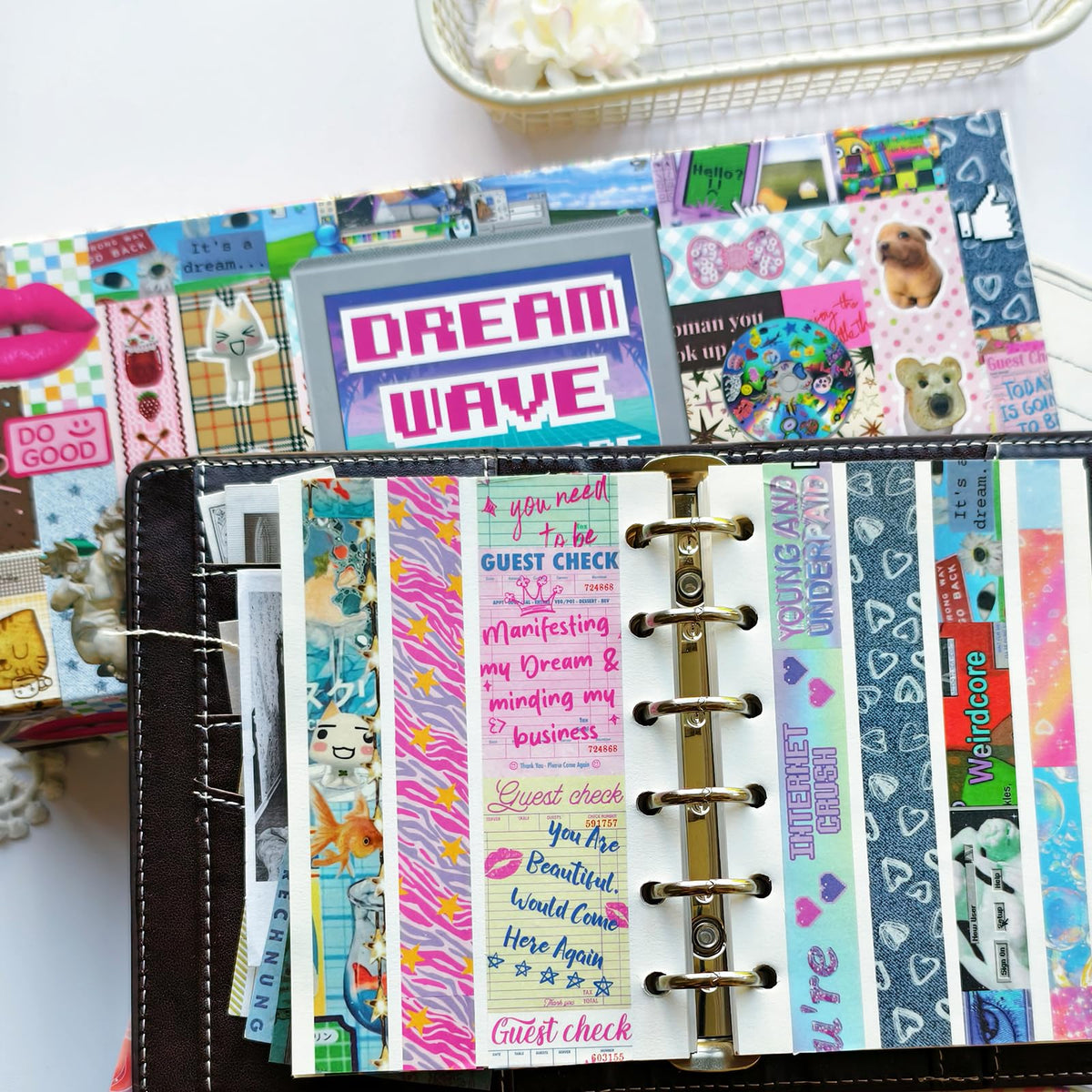 Washi Tape Set - 36 Rolls Retro-Futuristic Vaporwave Design Scrapbook Tape