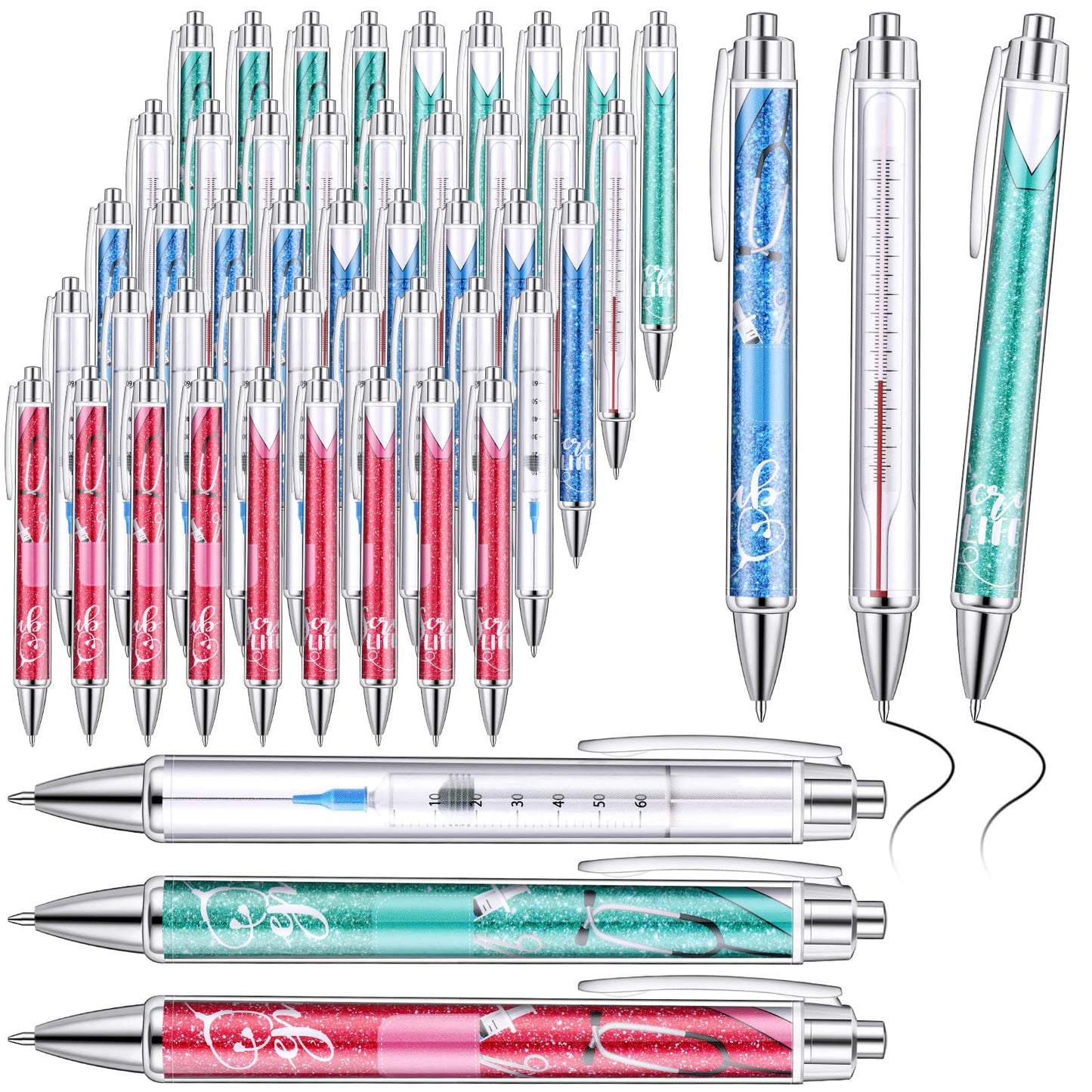 Jetec 50 Pcs Nurse Week Pens Ballpoint Bulk Cna Gift Appreciation Ink Funny Pens Set OT Month