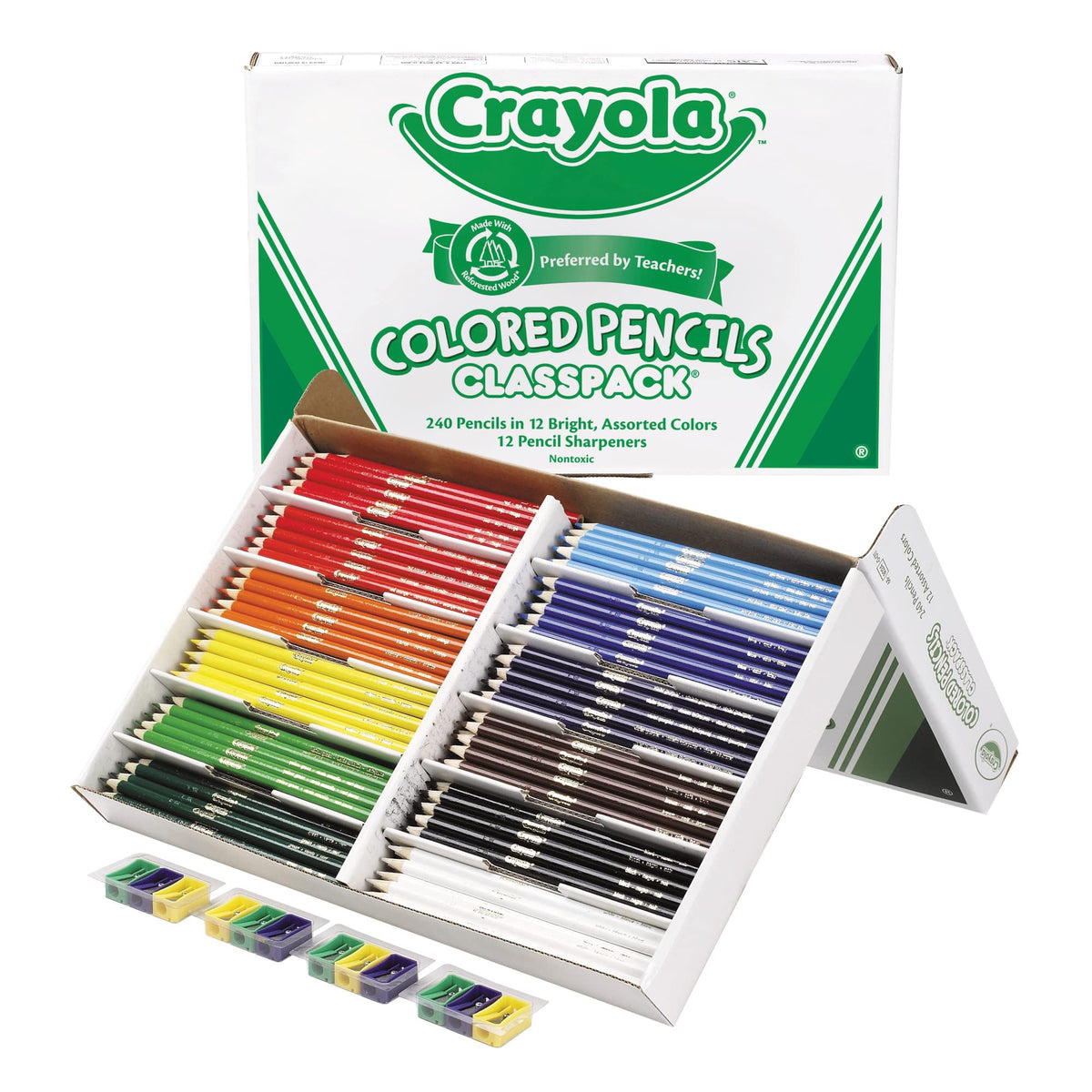 Crayola Colored Pencils Classpack (240 Ct), Bulk Classroom Supplies, Colored Pencils for School, 12