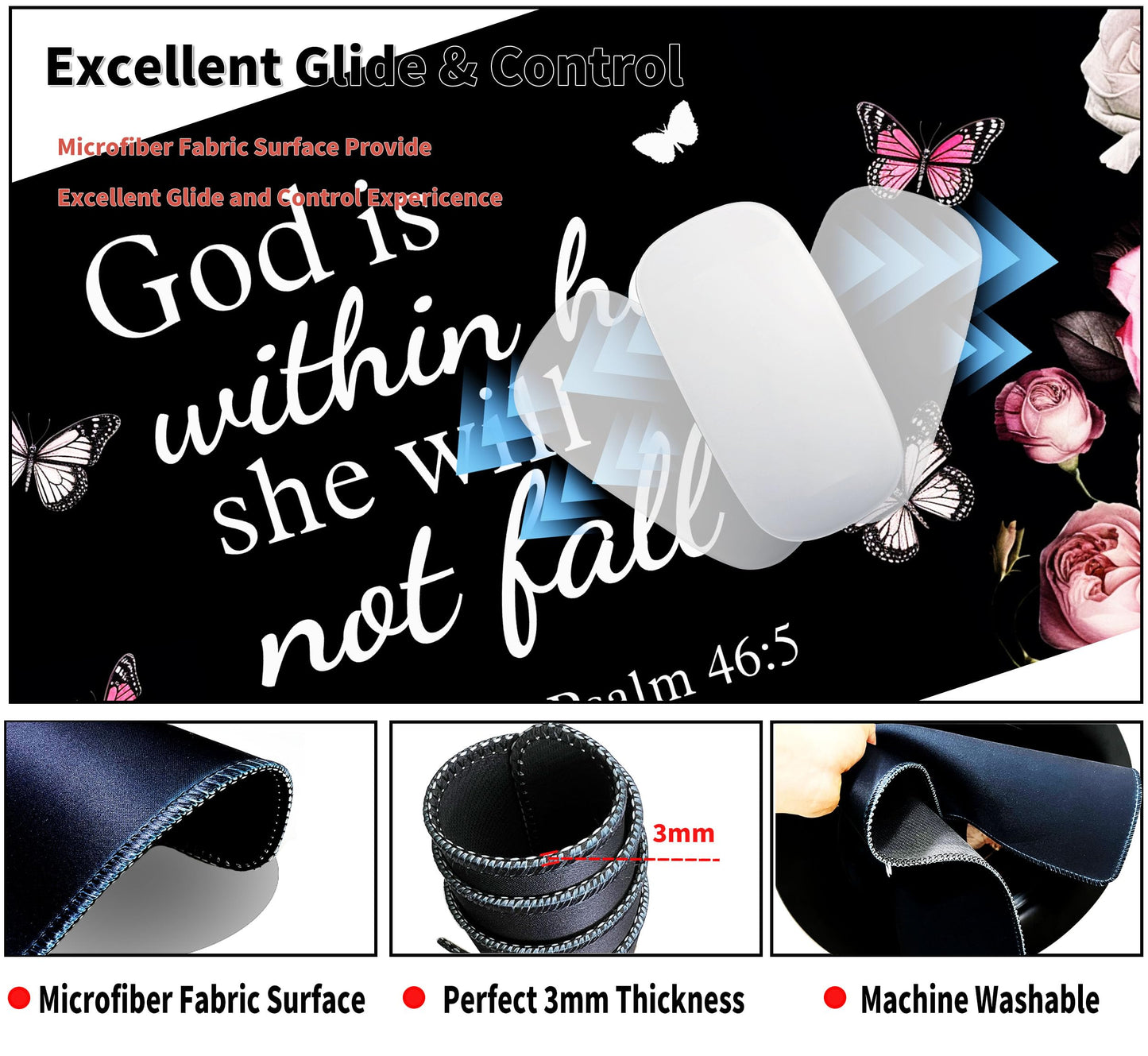 Extended Large Gaming Mouse Pad with Coaster - 35.4 x 15.7 Full Desk Mousepad - Stitched Edges