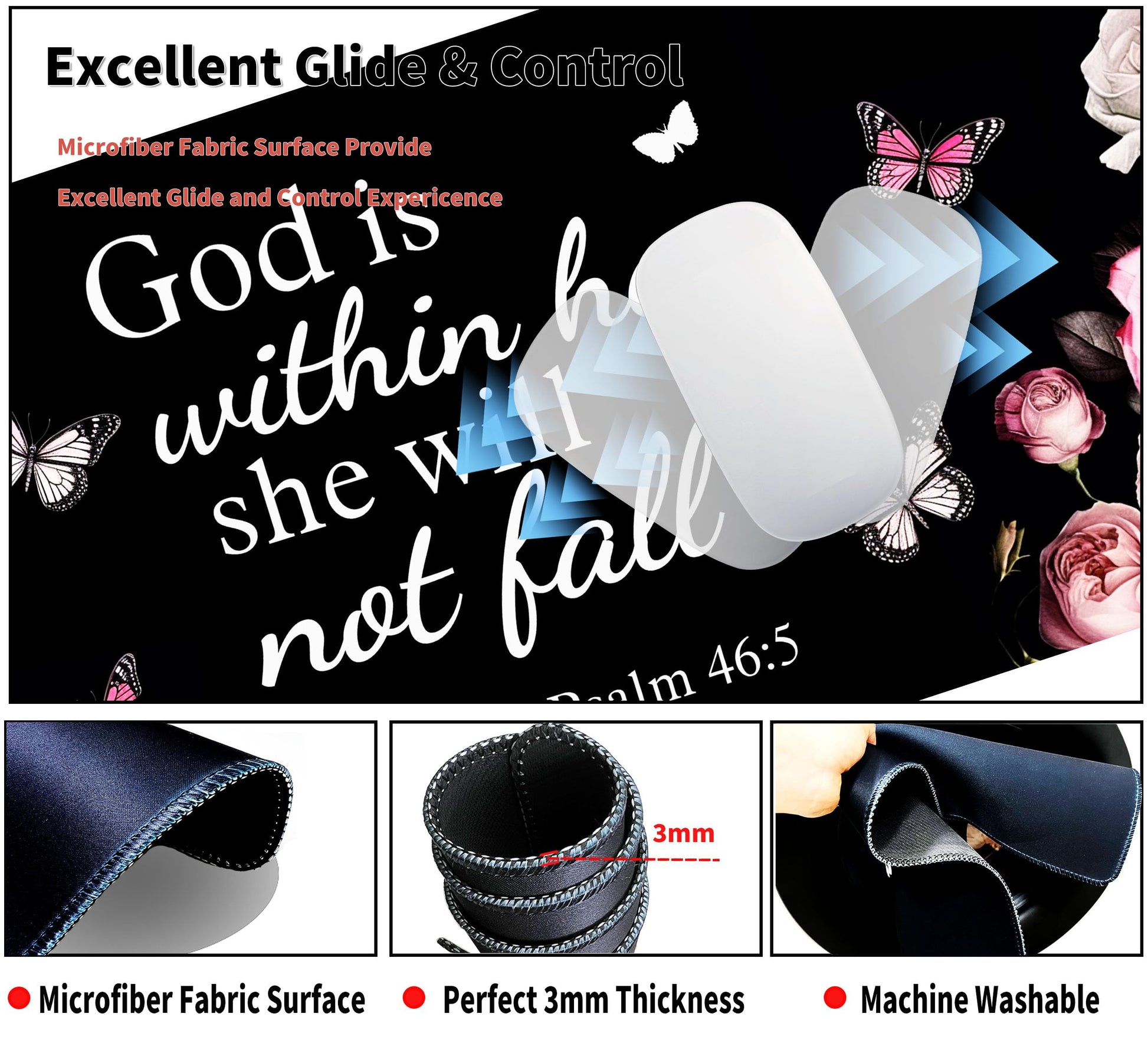 Extended Large Gaming Mouse Pad with Coaster - 35.4 x 15.7 Full Desk Mousepad - Stitched Edges