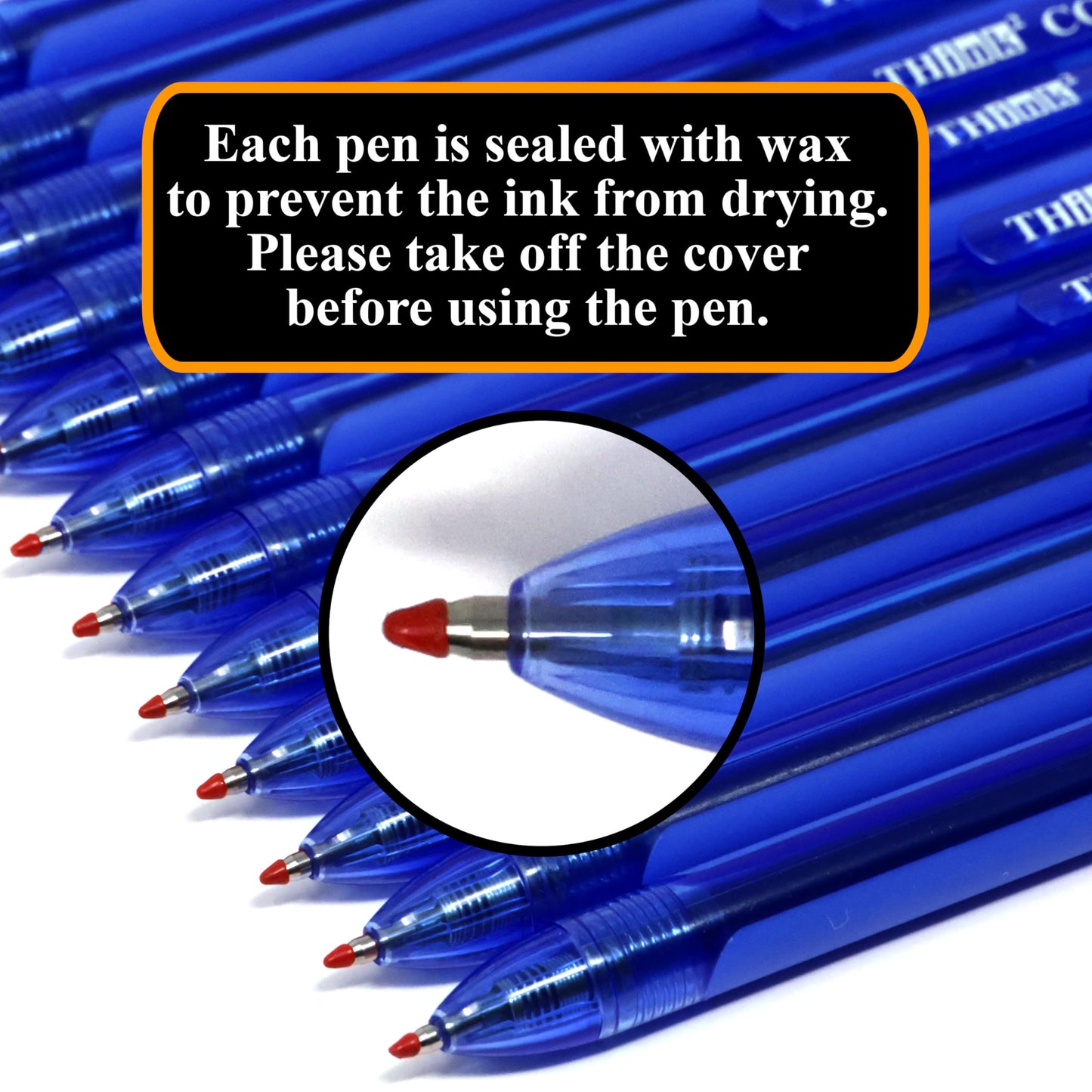 [24 Pens - Blue Ink] Think2 0.7mm CGI Retractable Gel Pens. (24 Blue) Medium Point Rollerball Pens