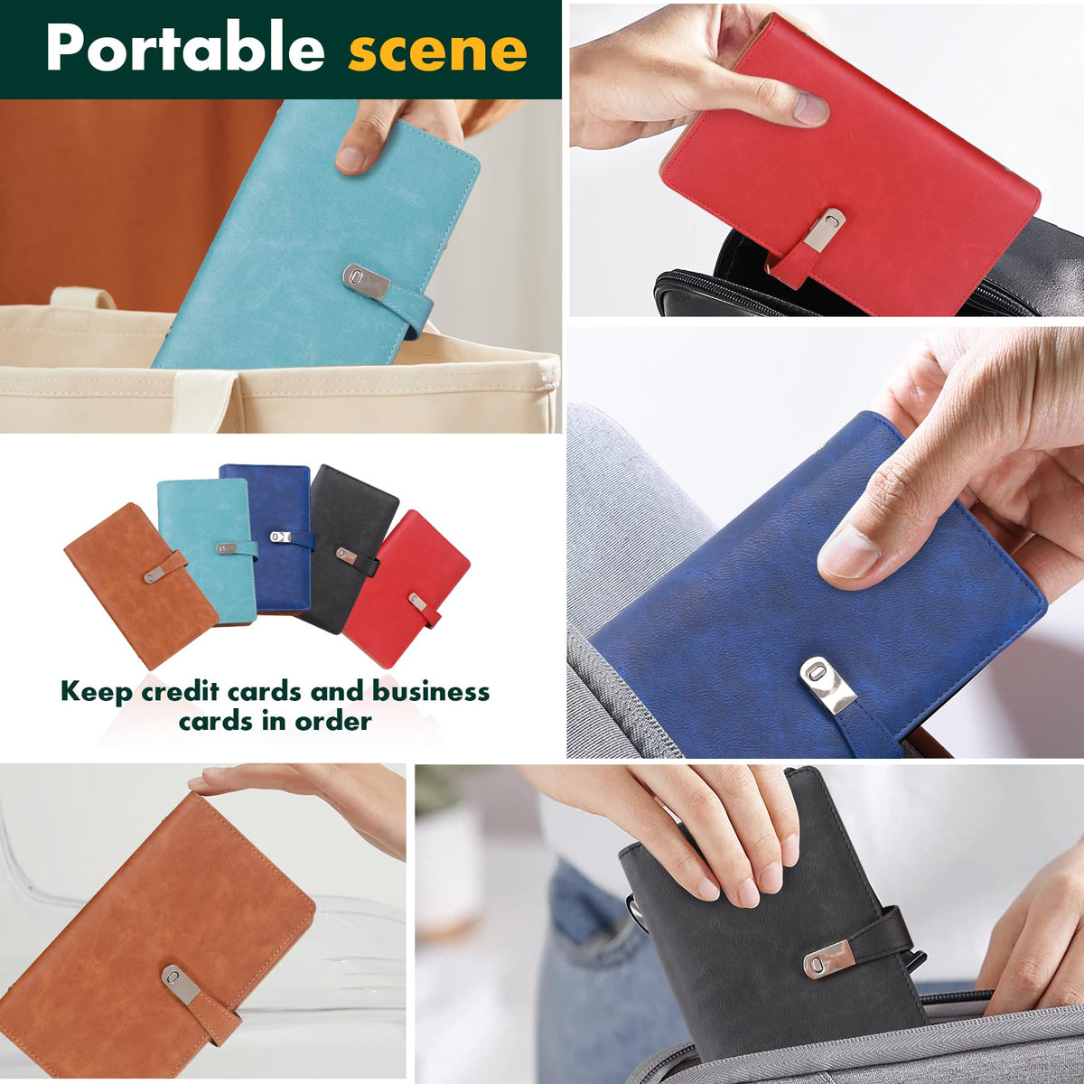 XMLINPER Business Card Organizer Holder Book,Credit Card Holder,Leather Card Organizer Case Storage