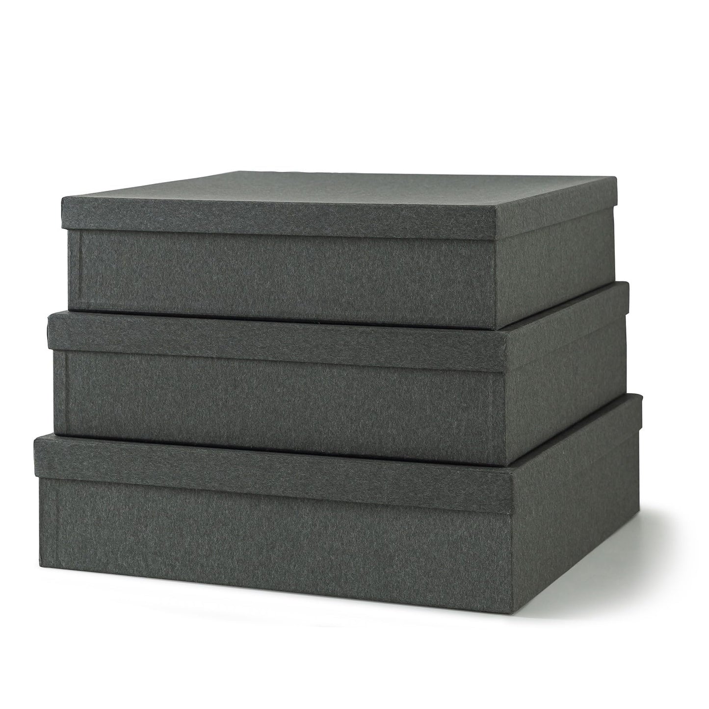 Soul & Lane - Black Kraft Decorative Storage Boxes with Lids, Set of 3