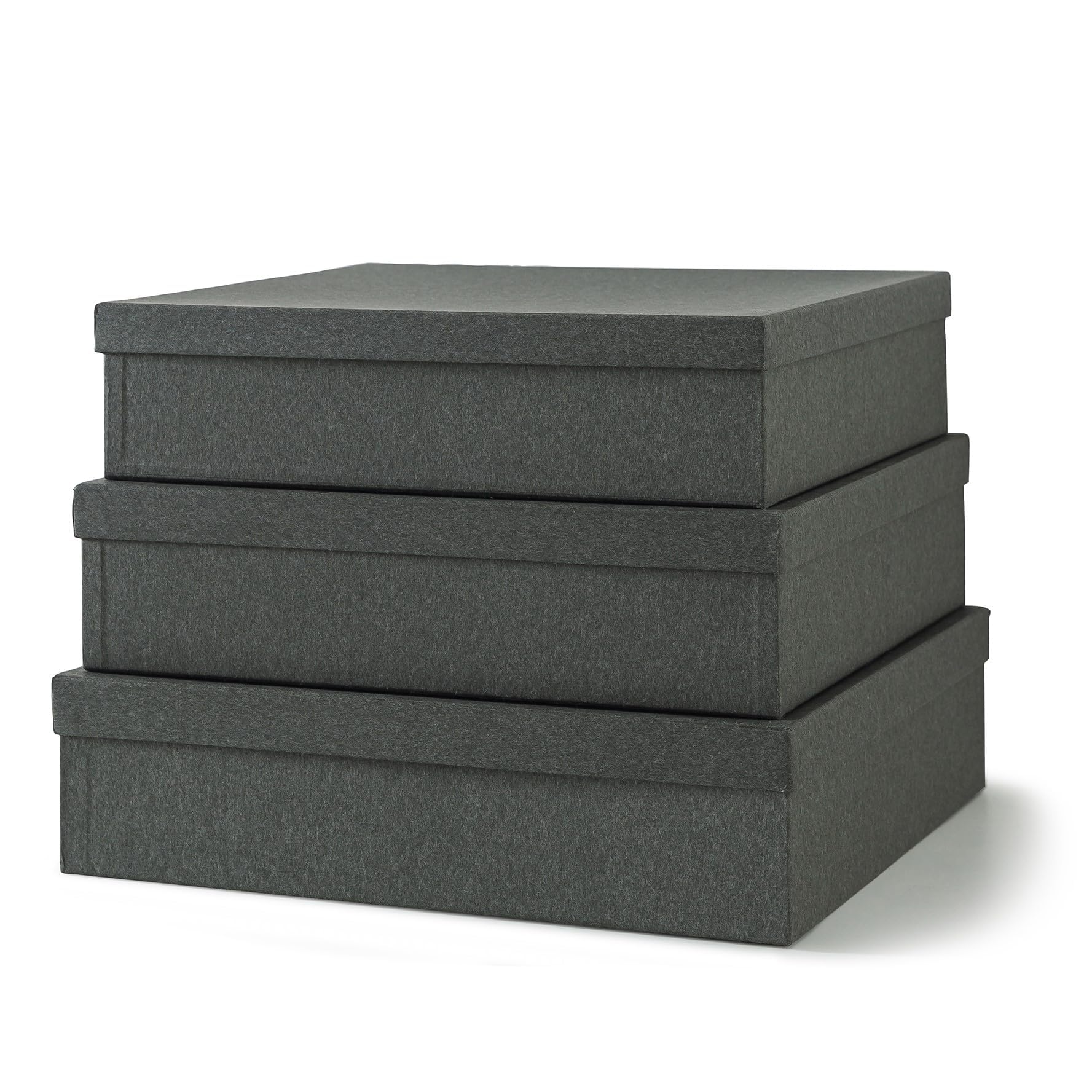 Soul & Lane - Black Kraft Decorative Storage Boxes with Lids, Set of 3