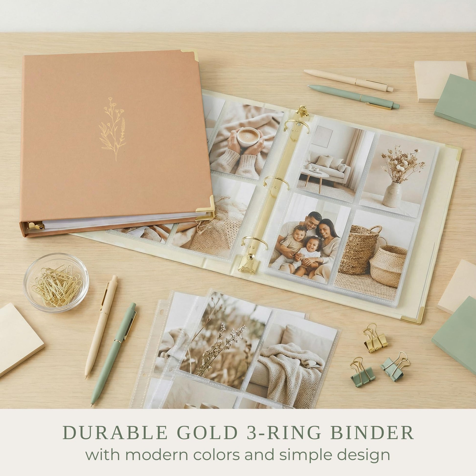 Aesthetic 3 Ring Binder Set of 2 - 1 Inch Binder Fits Letter Sized Paper