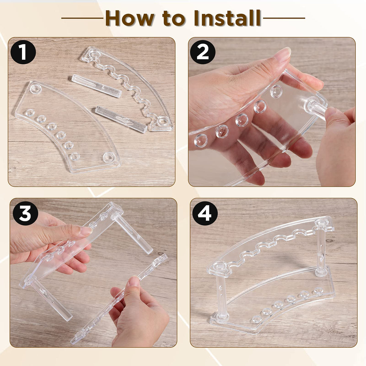 Chinco 10 Pieces Plastic Pen Holder Clear Display Stand 6-slots Display Stand Eyebrow Pen Makeup