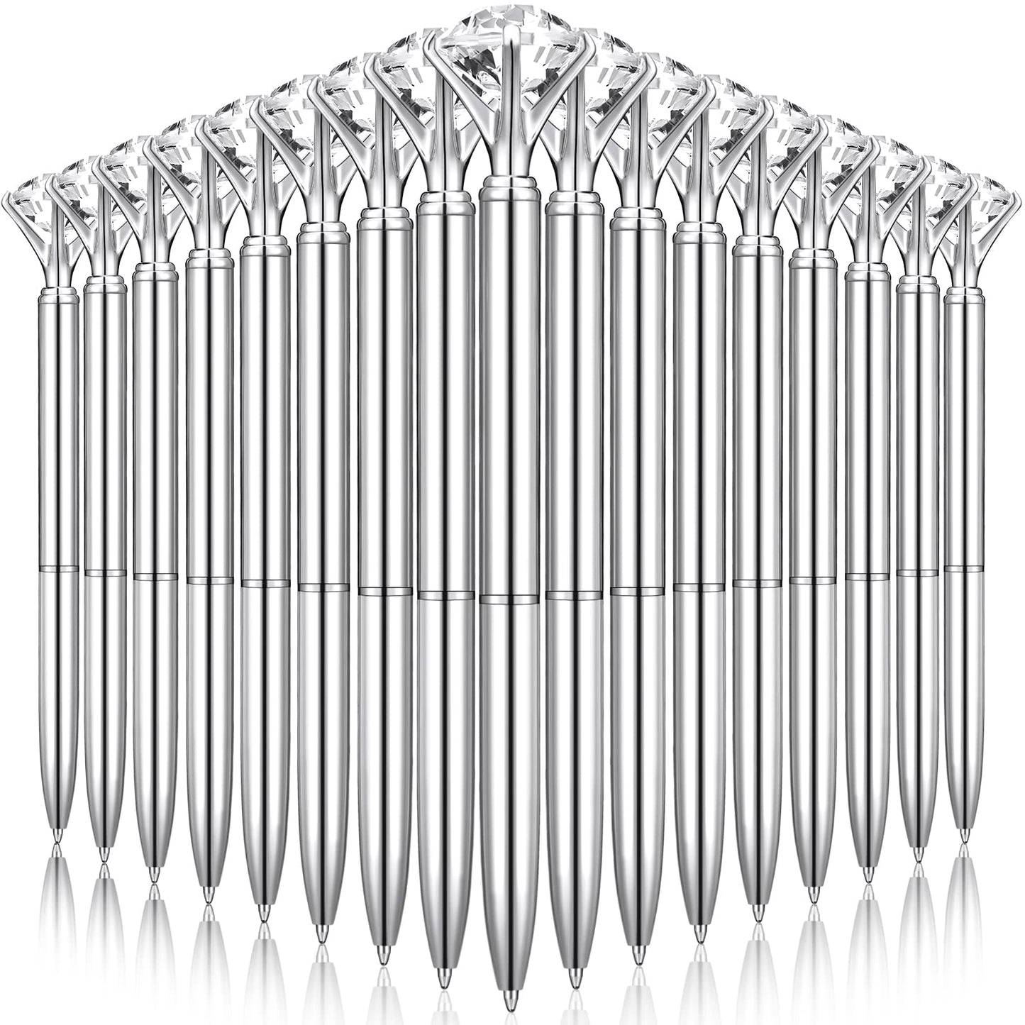 Leinuosen 50 Pcs Diamond Bridal Showers Pen Bulk, Silver