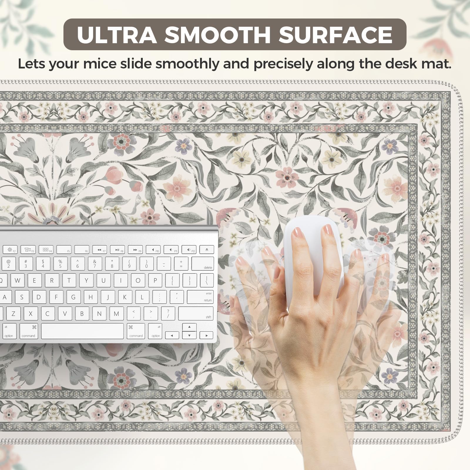 iLeadon Grey Cute Desk Mat for Keyboard and Mouse,Large Mouese Pad