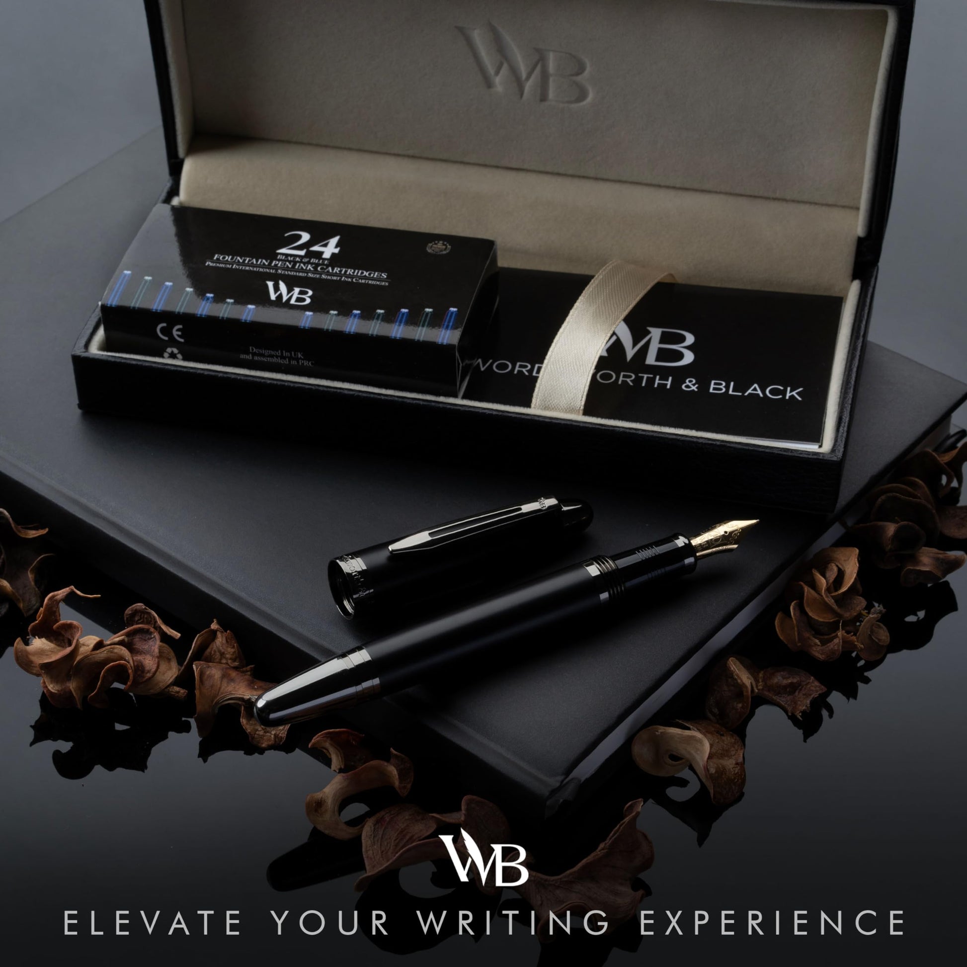 Wordsworth & Black Majesti Luxury Fountain Pen Set for Writing, Medium Nib
