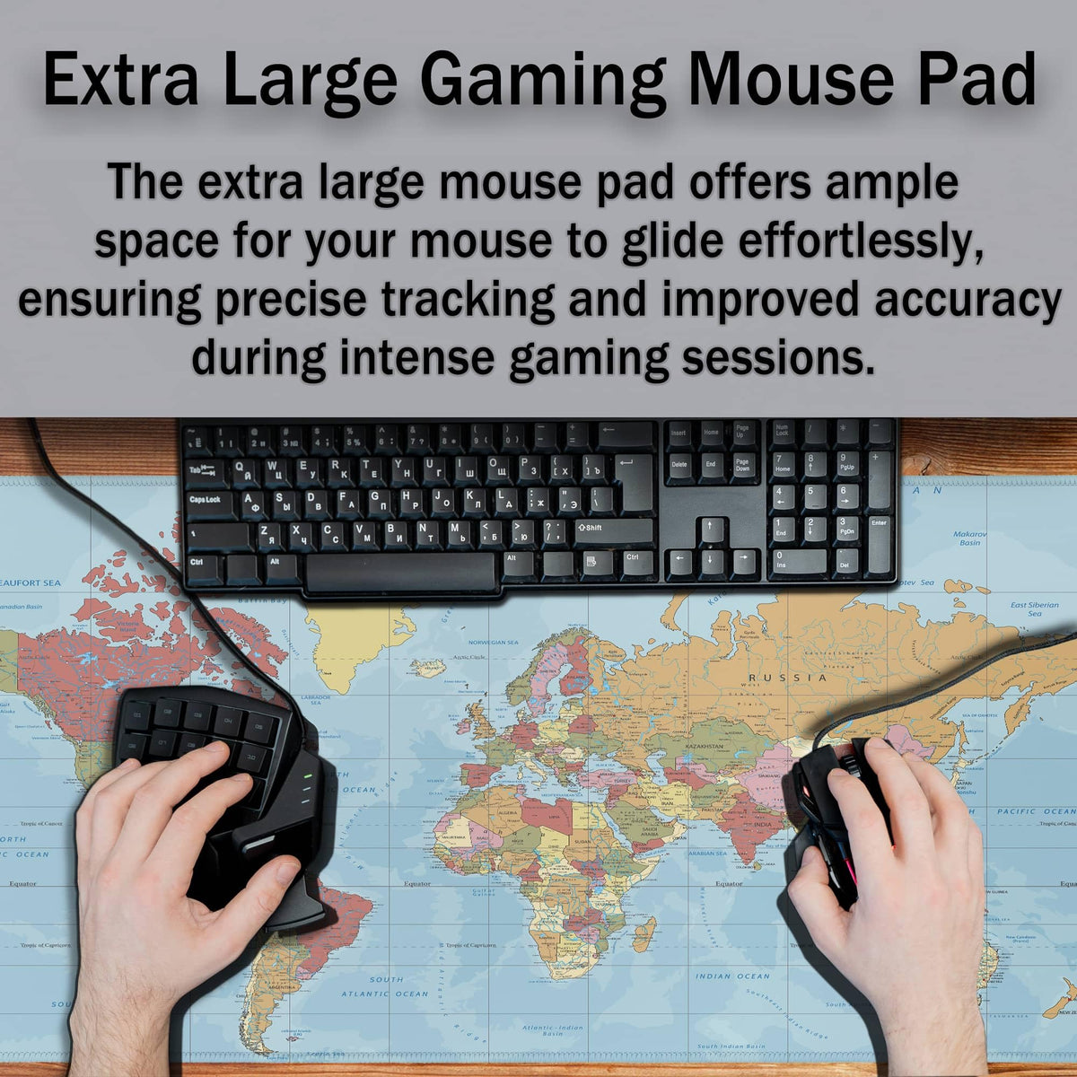 Samgula Desktop Mat World Map Full Desk Mouse Pad, Office Gaming Mousepad Large Mousepad, Computer