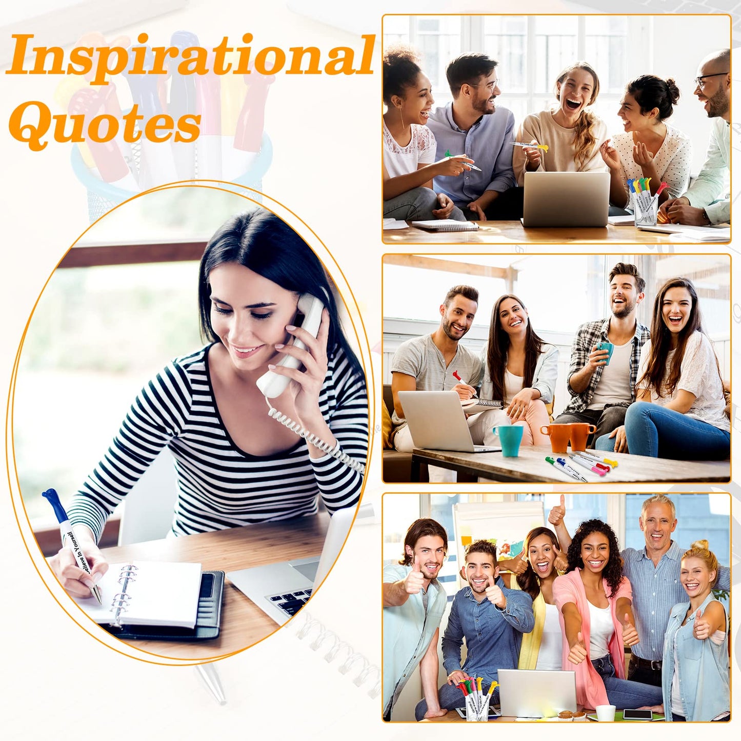 Geyee 60 Pcs Thumbs up Pens, Funny Pen, Inspirational Quotes Pens, Classic