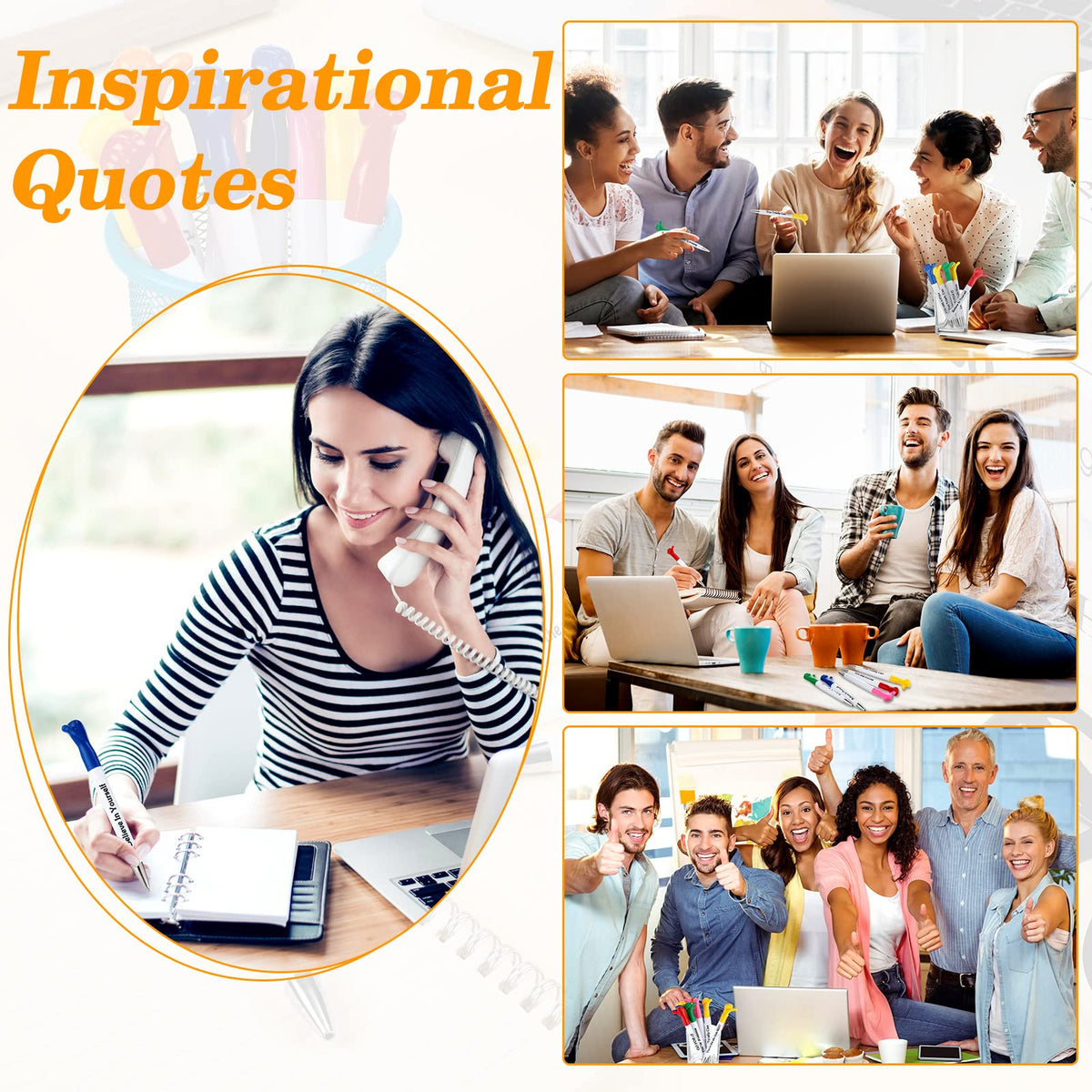 Geyee 60 Pcs Thumbs up Pens, Funny Pen, Inspirational Quotes Pens, Classic