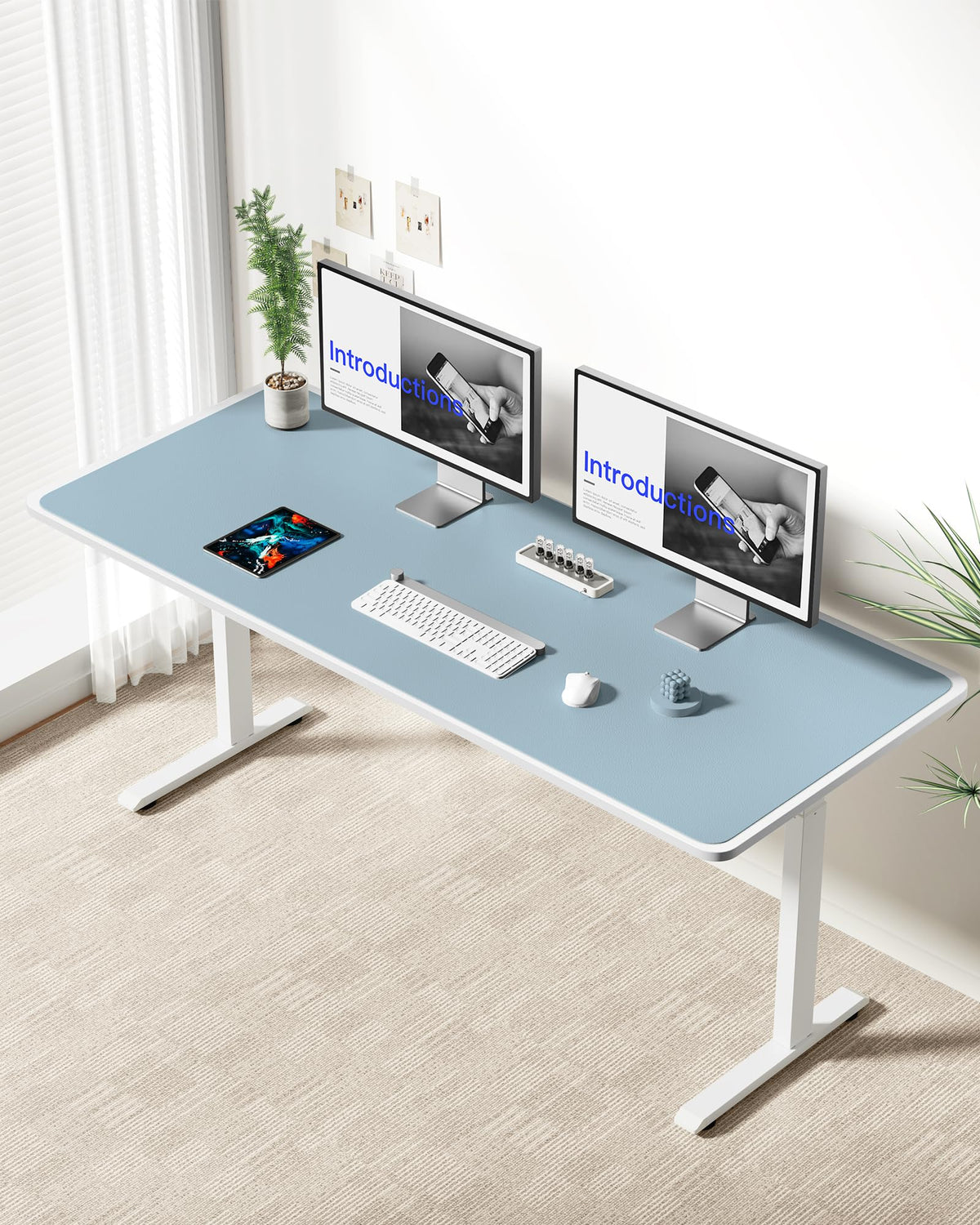 YSAGi Leather Desk Pad Protector, Office Desk Mat, Large Mouse Pad, Non-Slip PU Leather Desk